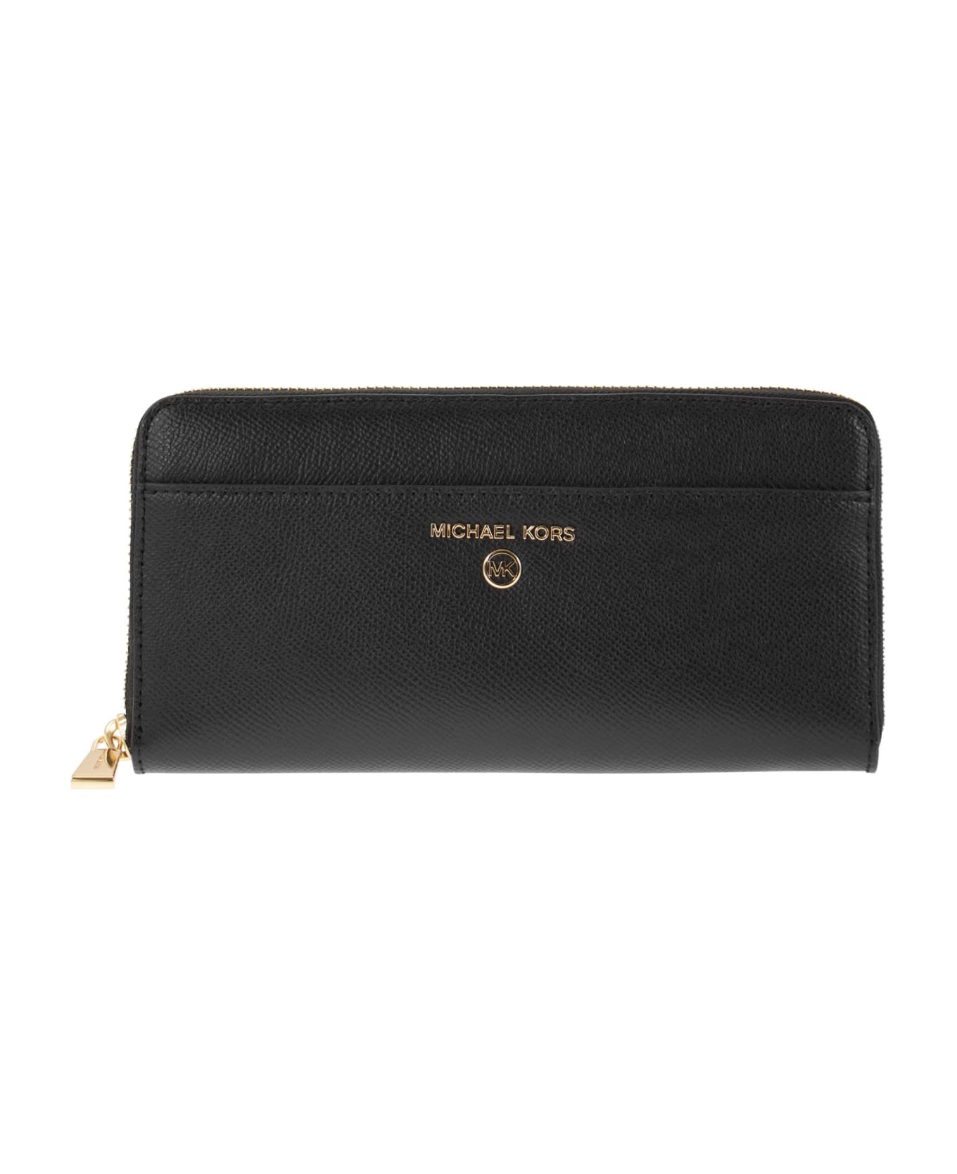 Michael Kors Continental Wallet With Logo - Black