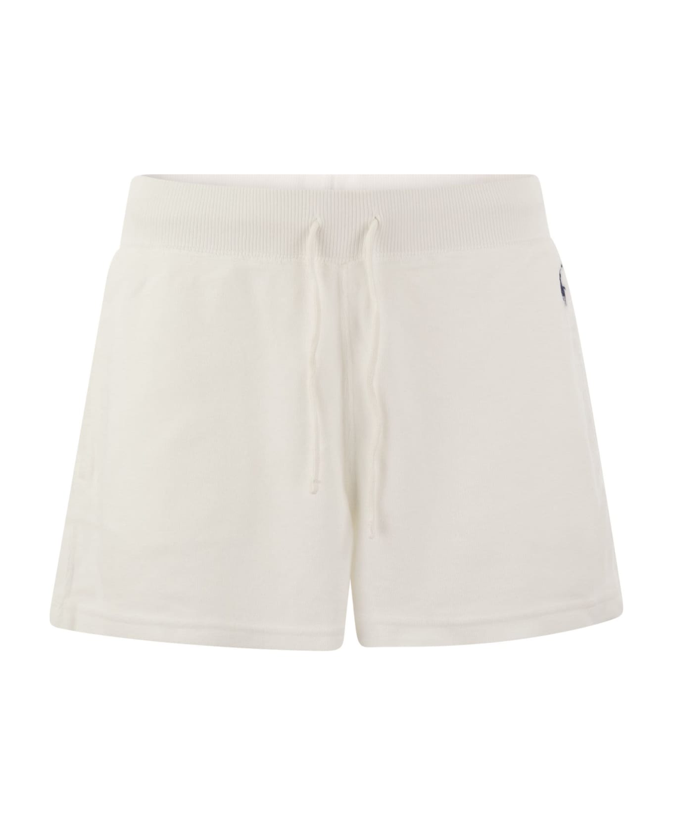 Polo Ralph Lauren Sponge Shorts With Drawstring - White