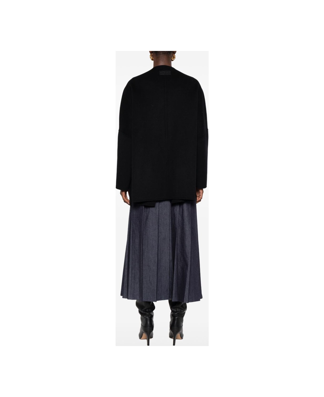 Ermanno Firenze Scarfed Cape - Black