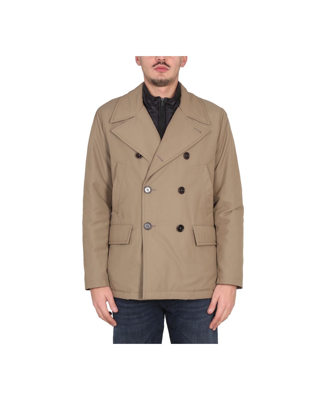 Fay "peacot Double Front" Coat - BEIGE