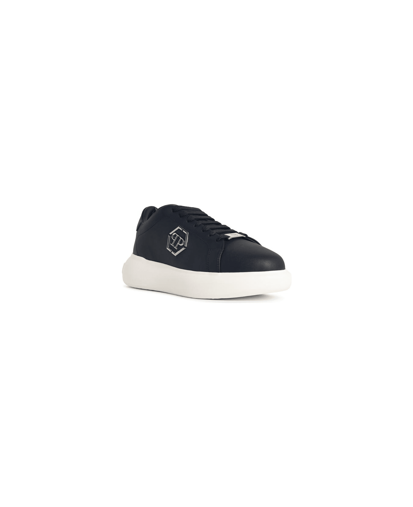 Philipp Plein 'lo-top' Black Leather Sneakers - Black