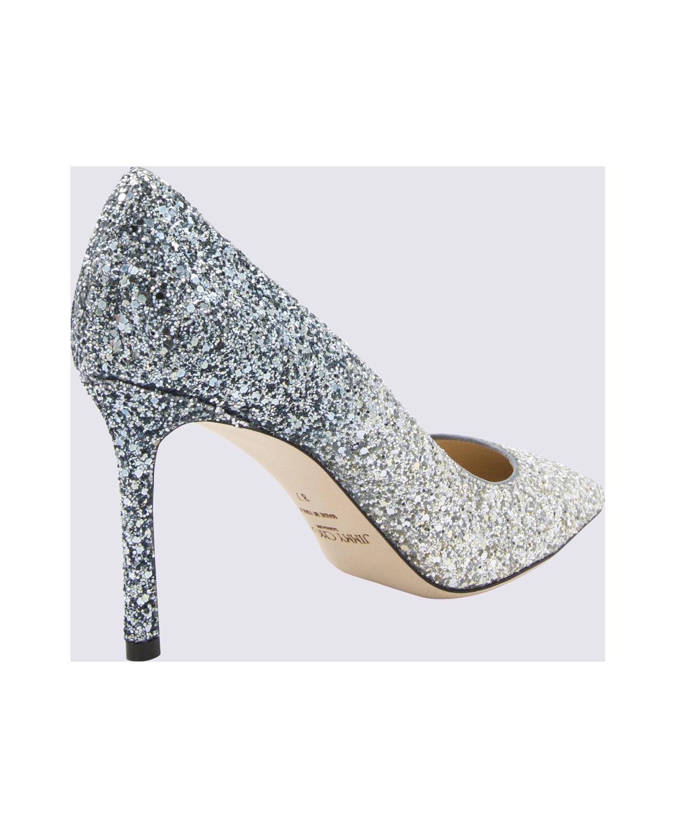 Jimmy Choo Silver And Dusk Blue Leather Romy Pumps - 0C6079