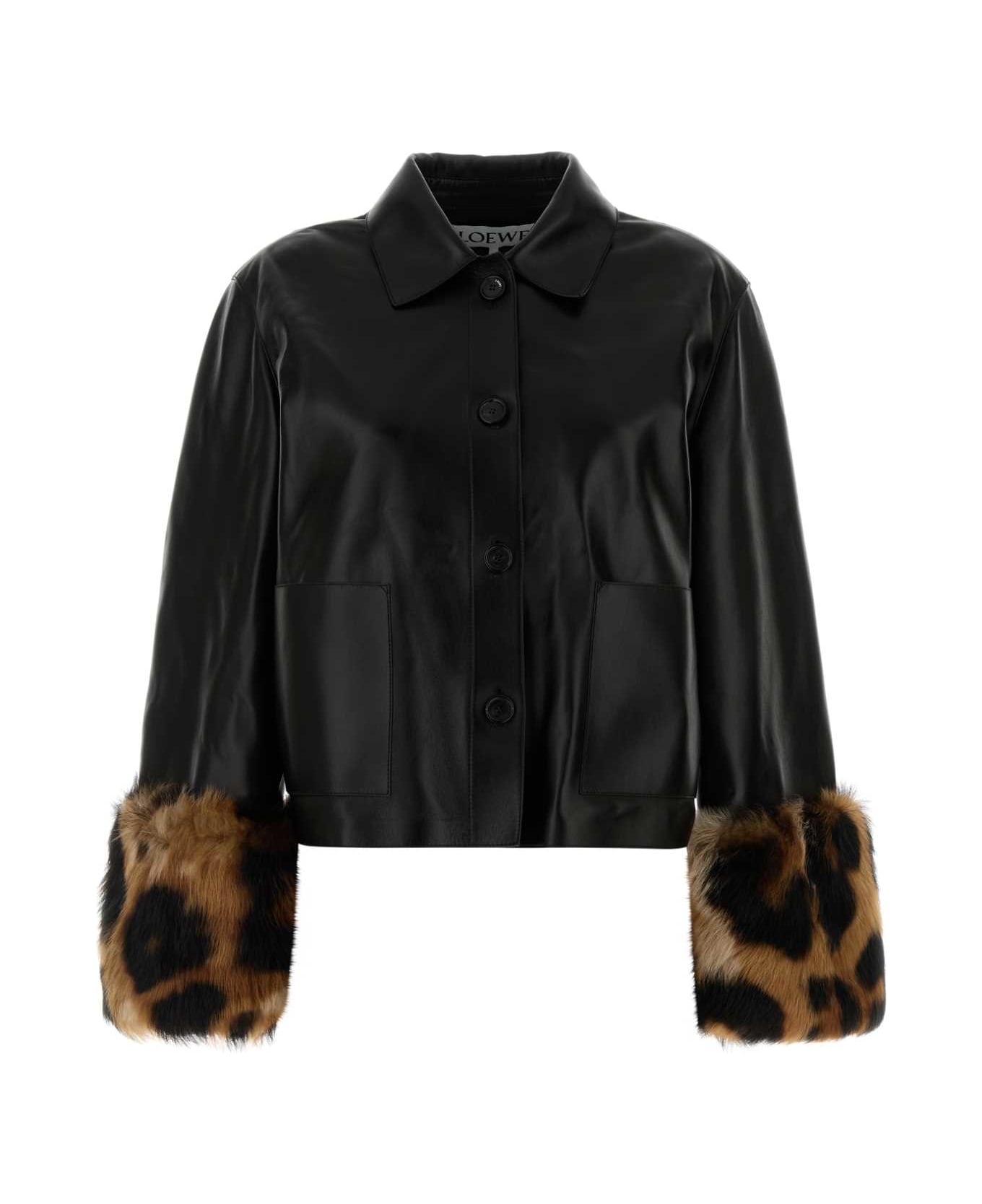 Loewe Black Leather Jacket - BLACK