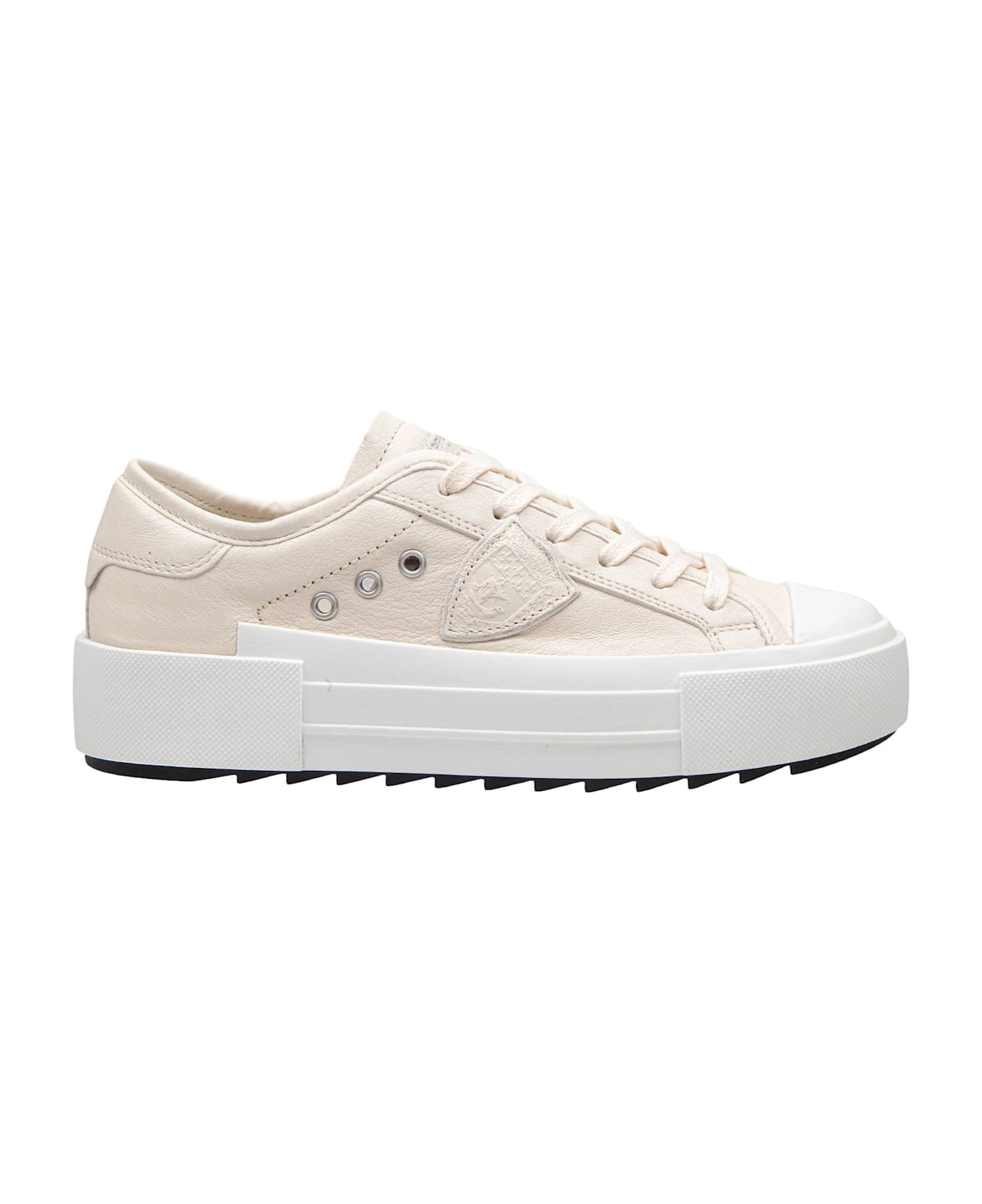 Philippe Model Sneakers Paris Haute Low In Milk Color Leather - Milk