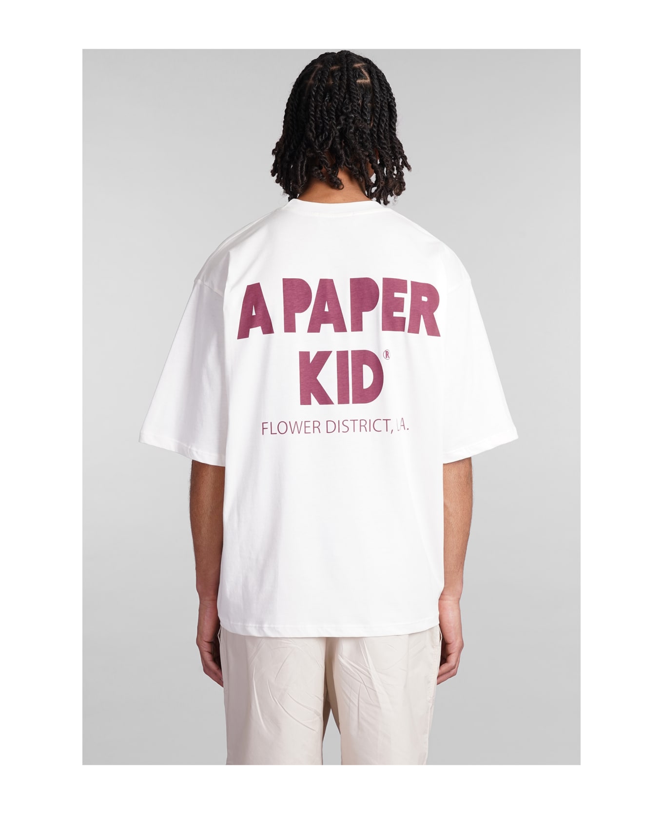 A Paper Kid T-shirt In White Cotton - white