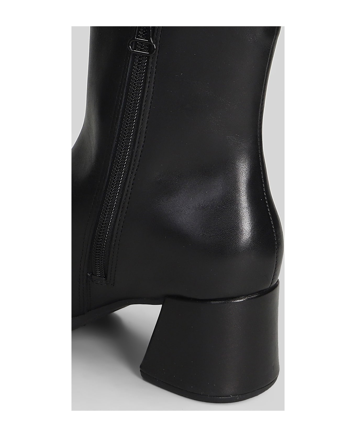 Camper Kora High Heels Ankle Boots In Black Leather - black