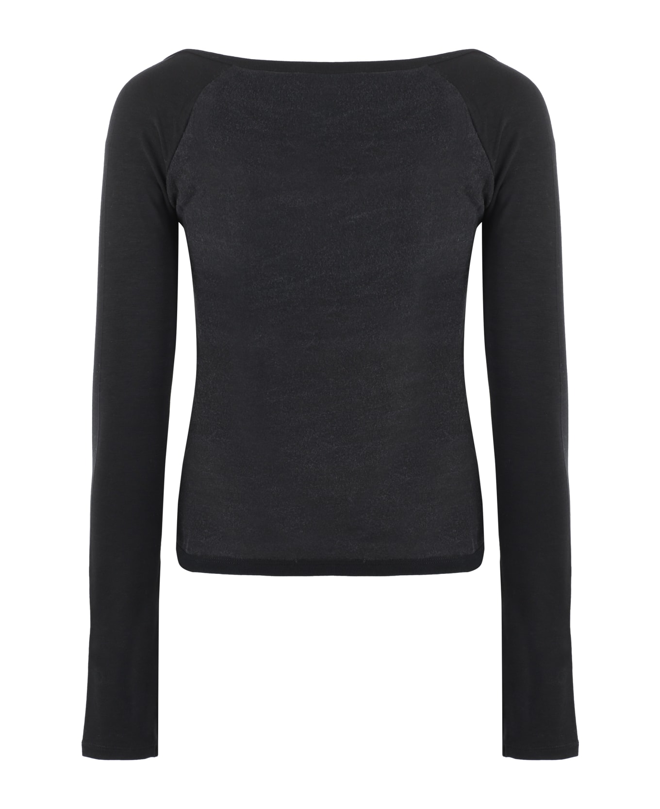 Our Legacy Long Sleeve Crop Top - Black Antiqued Cotton