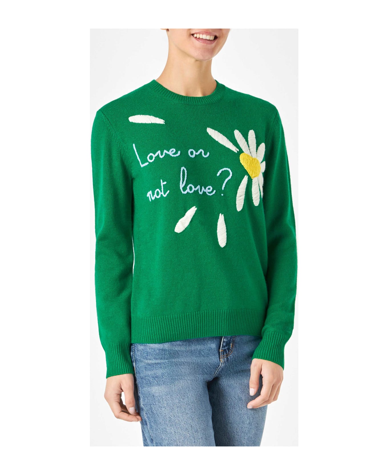 MC2 Saint Barth Woman Brushed Sweater With Daisy Print