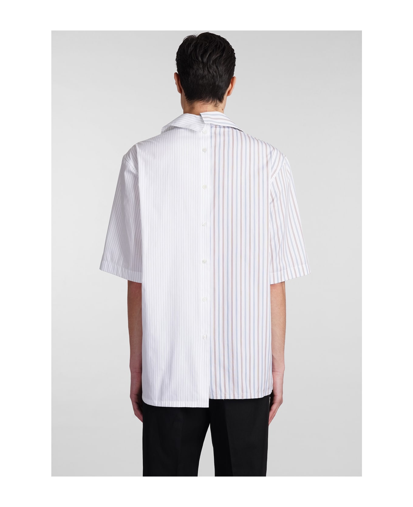 Lanvin Asymmetric Striped Shirt - CUMIN