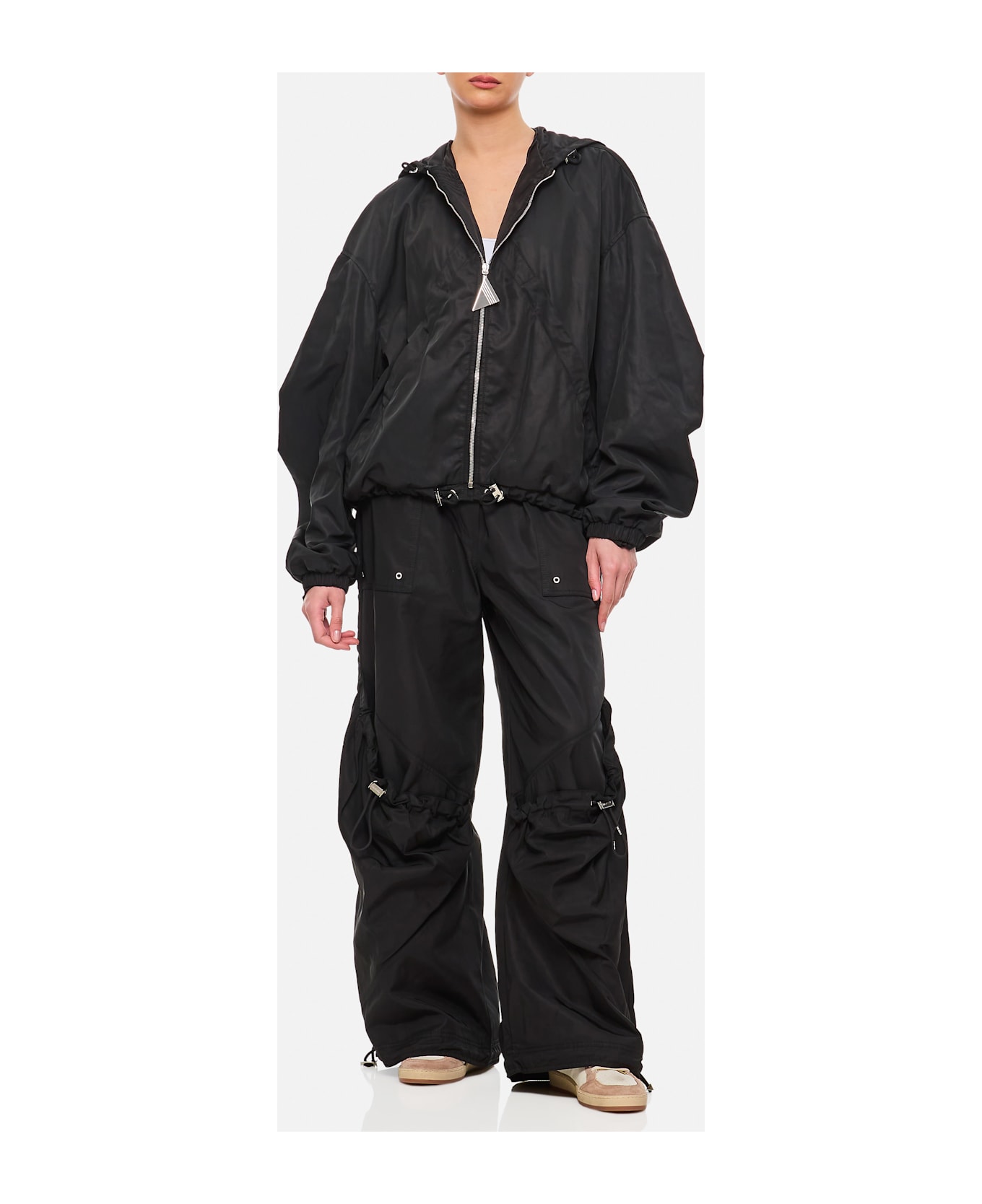 The Attico Nylon Long Pant - Black