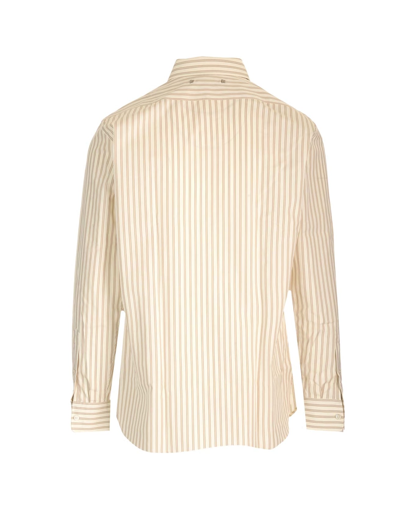 Golden Goose White/beige Striped Shirt - White シャツ