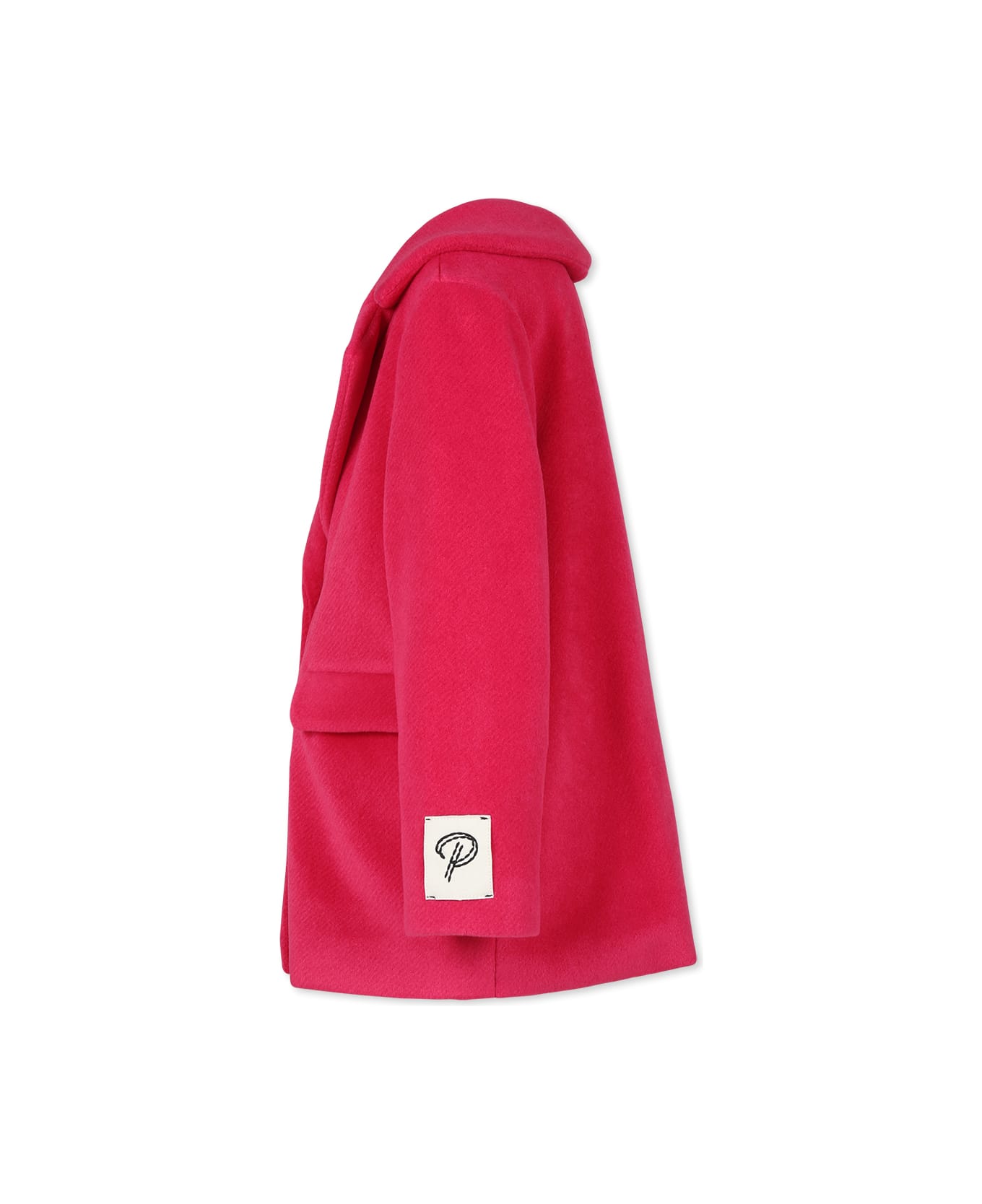 Pinko Fuchsia Coat For Girl With Logo - Fuchsia