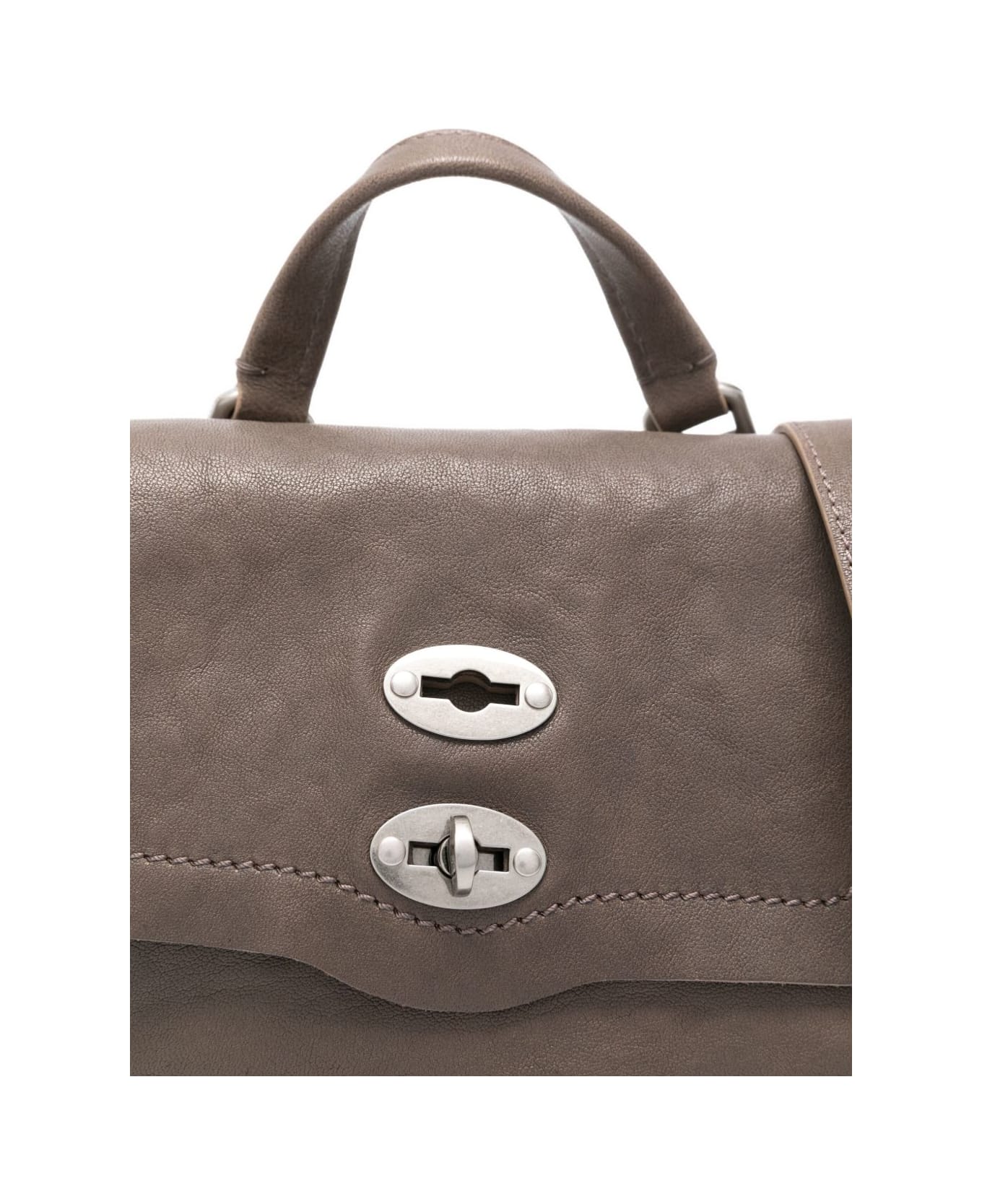 Zanellato Postina Tabacco Baby Leather Handbag - Grey