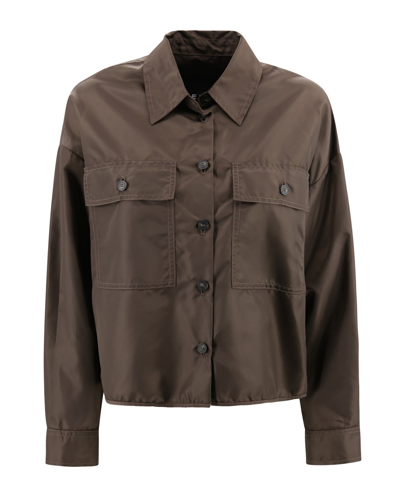 Weekend Max Mara Drip-proof Crop Shirt - Cioccolato