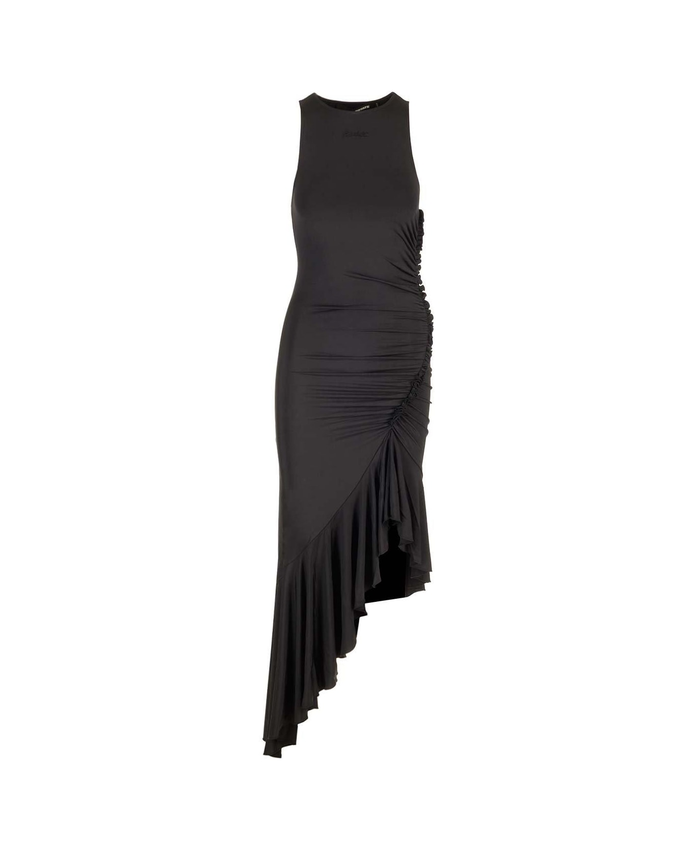 Rotate by Birger Christensen Sleeveless Asymmetric Midi Dress - Black