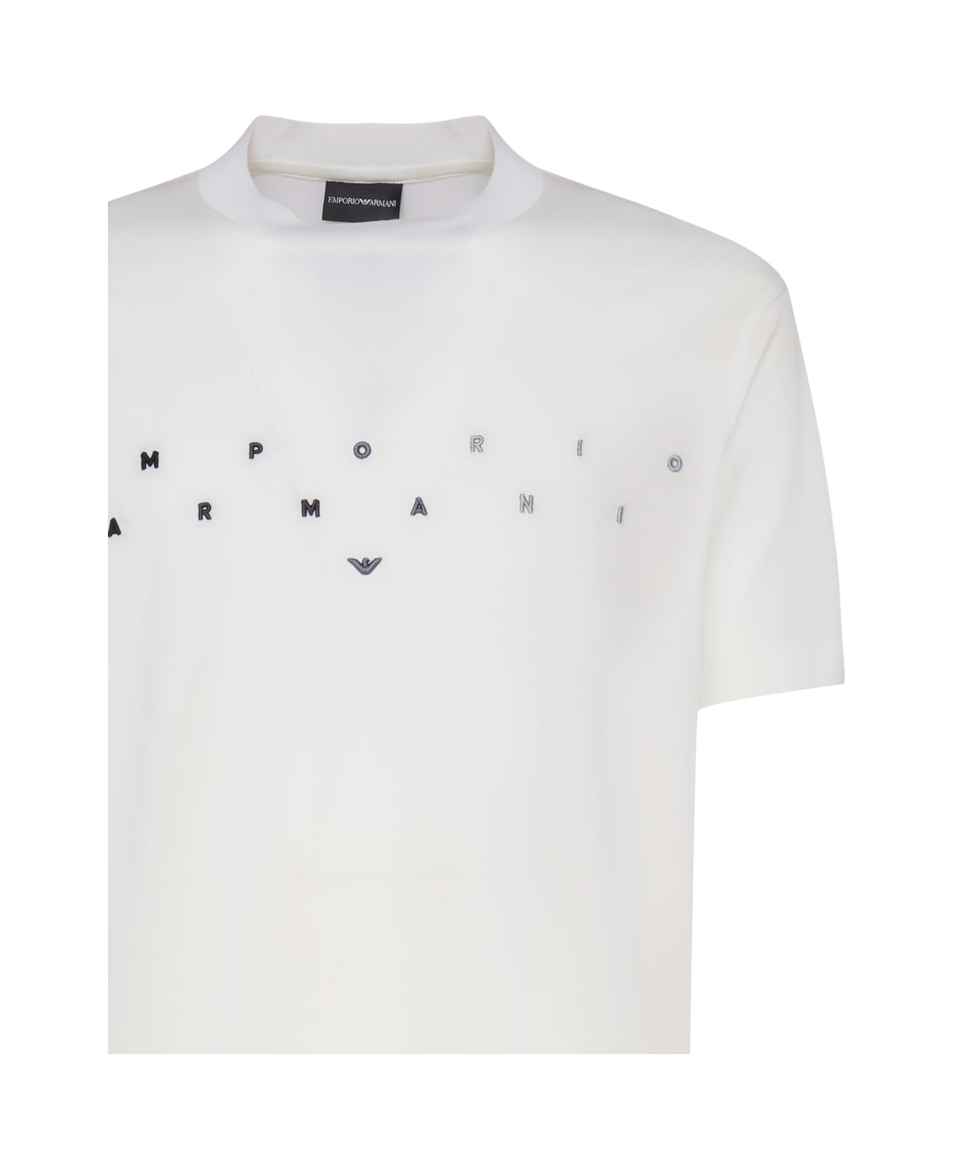Emporio Armani T-shirt With Logo - Puffy Vanilla シャツ