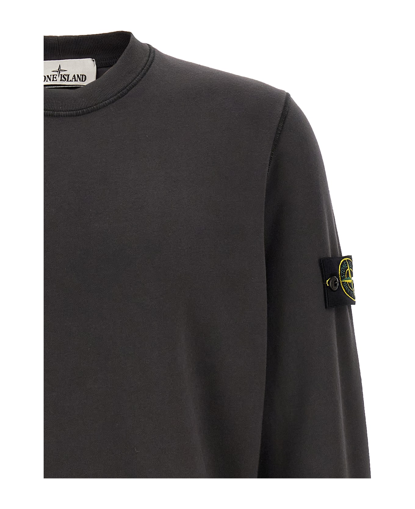 Stone Island Logo Badge Sweatshirt - Gray