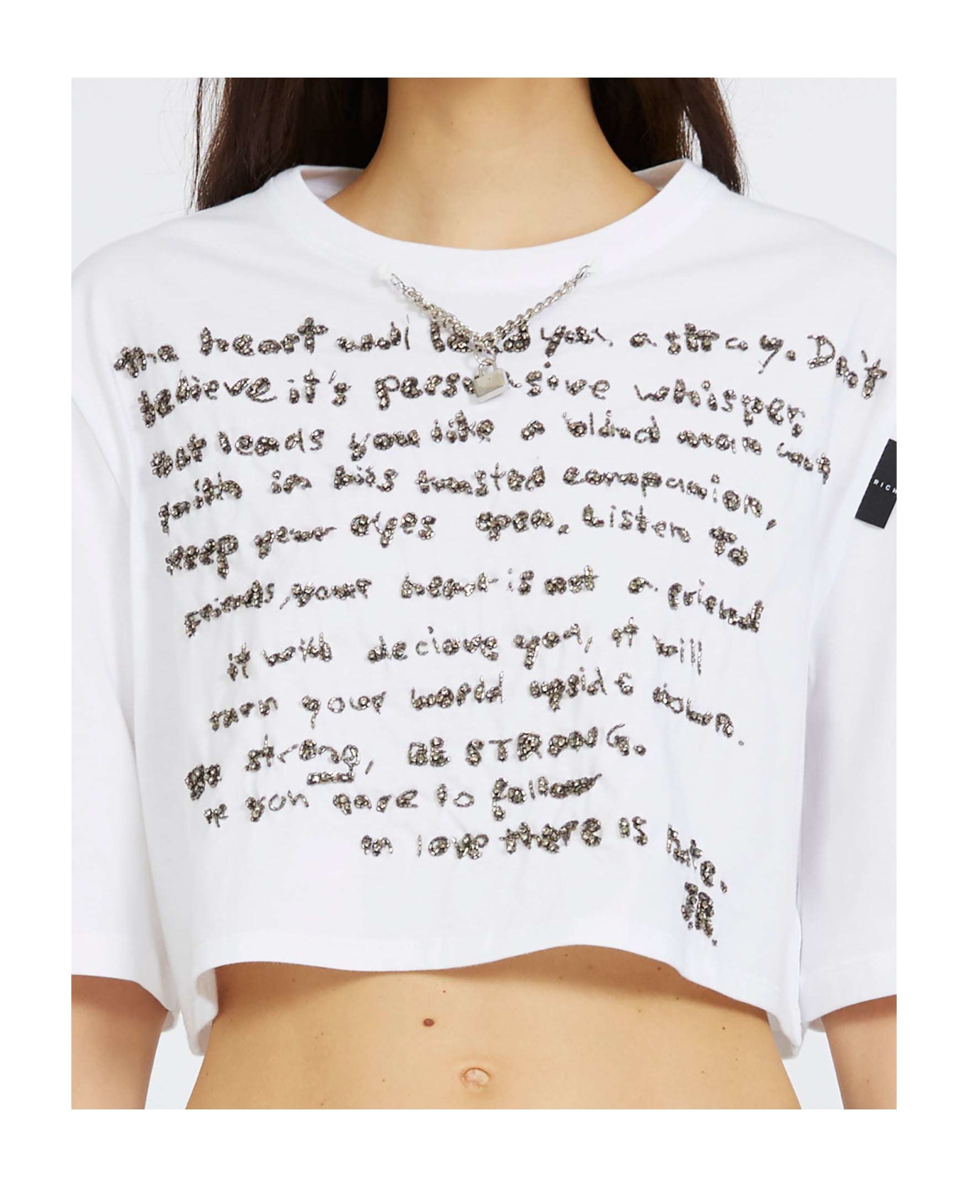 John Richmond T-shirt With Print On The Front - Bianco Tシャツ