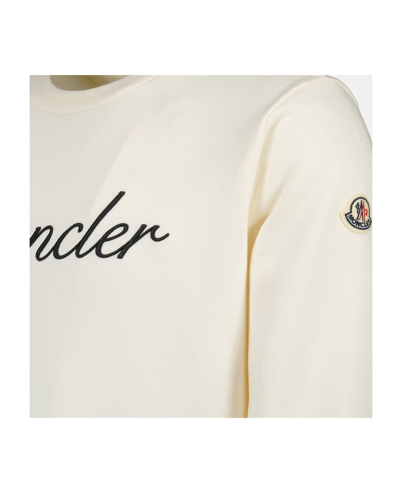 Moncler Logo Patch Crewneck Sweatshirt - Ivory