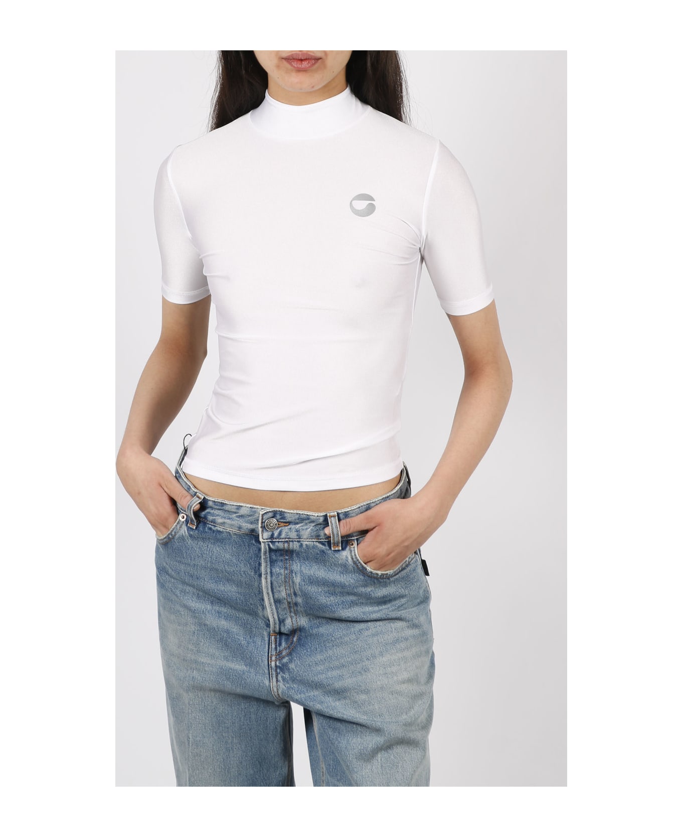 Coperni High Neck Fitted Top - White