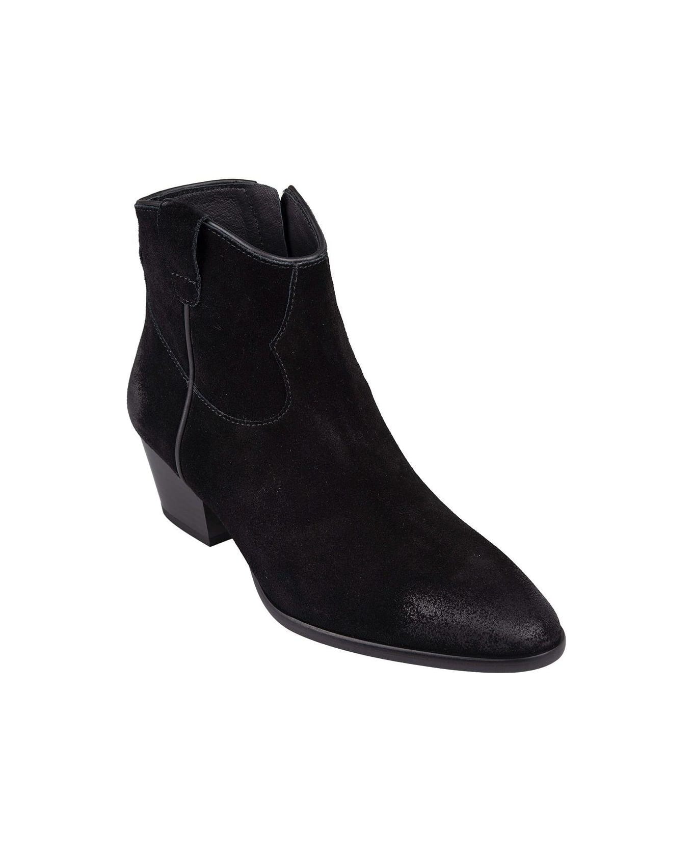 Ash Pointed-toe Ankle Boots - Black