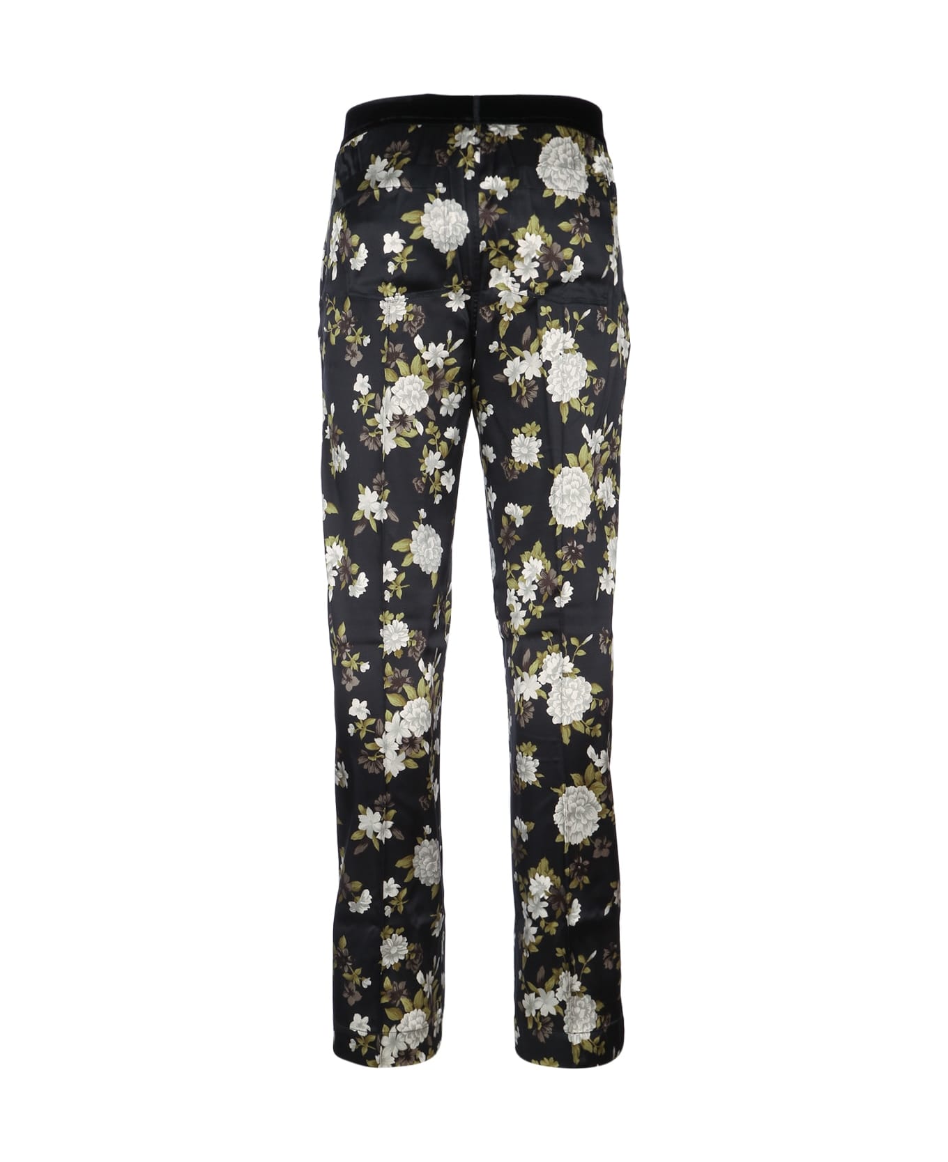 Tom Ford Hendrix Floral On Stretch Silk Satin Pj Pants - OFFWHITEBLACK