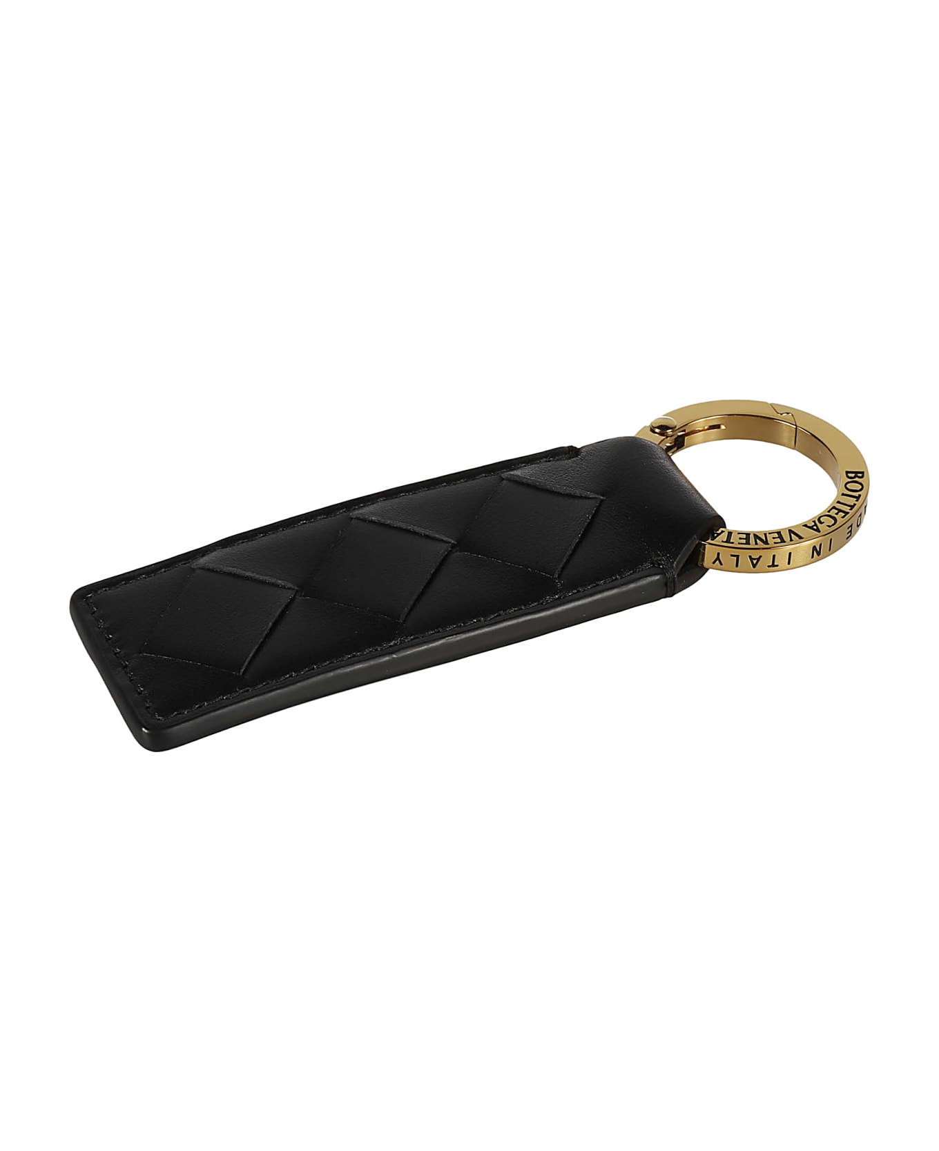 Bottega Veneta Intrecciato 15 Avenue Keyring - Black