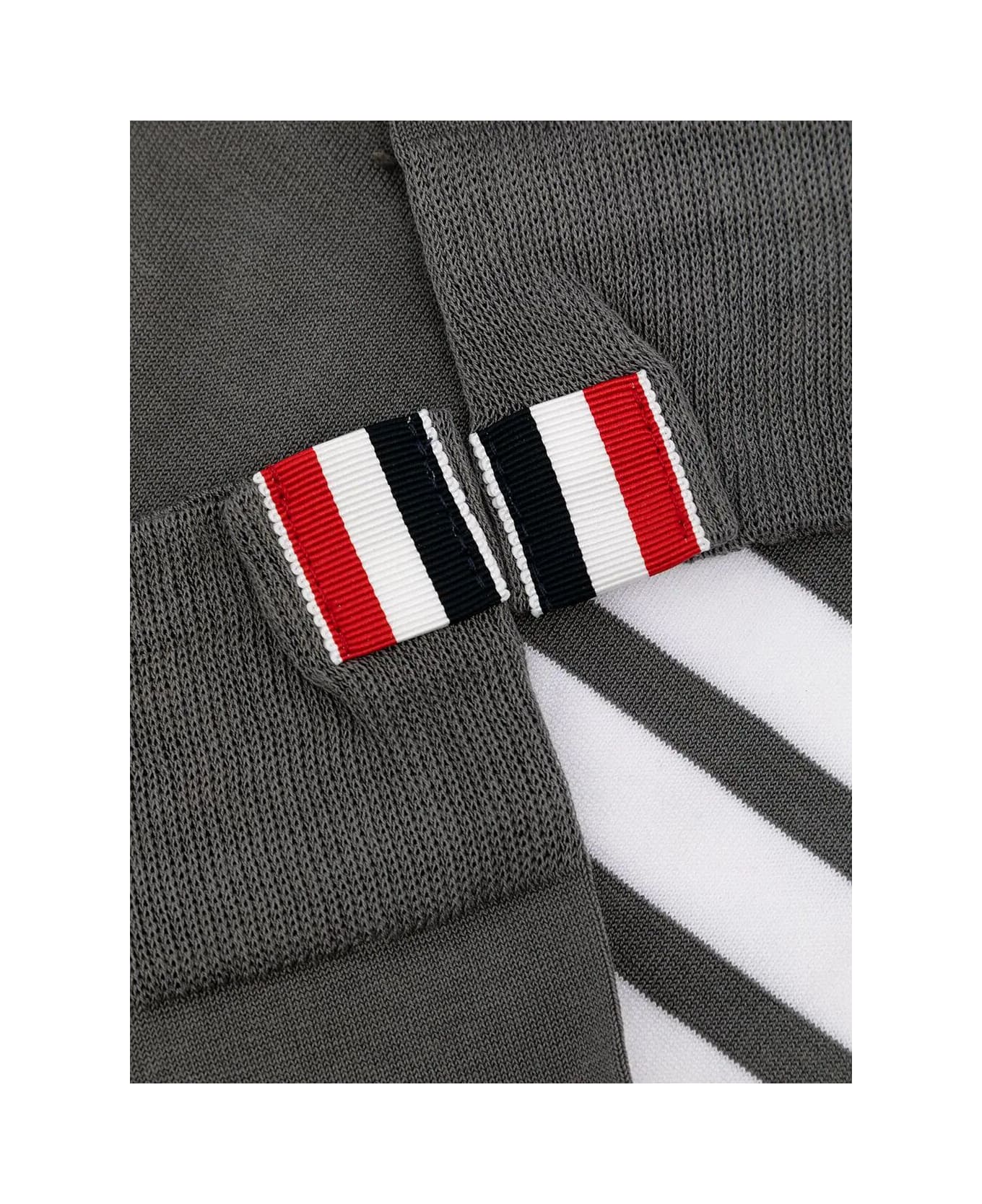 Thom Browne Over The Calf Socks With 4 Bar - Med Grey