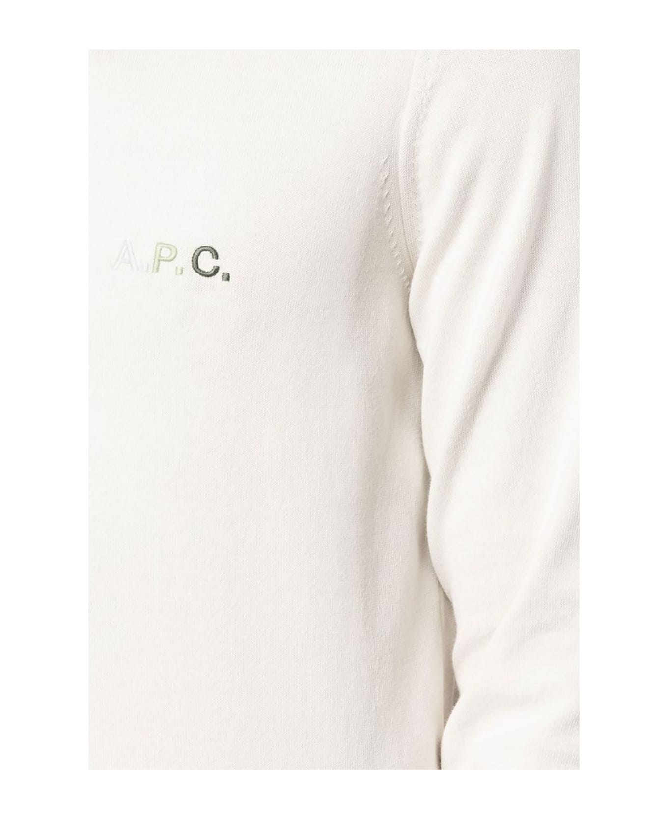 A.P.C. Cream White Fine Knit Cotton Jumper - Panna