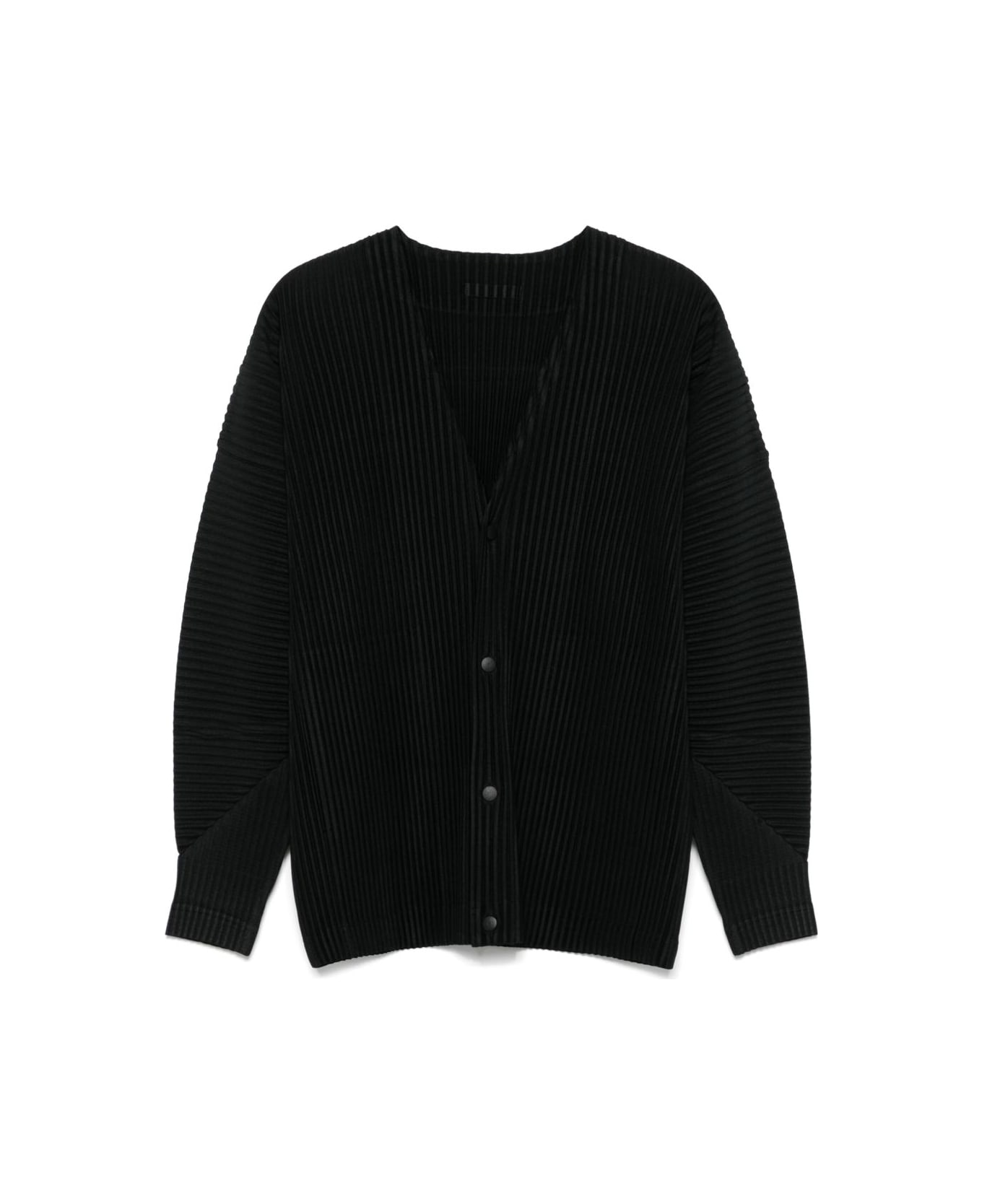 Homme Plissé Issey Miyake V-necked Pleated T-shirt - Black