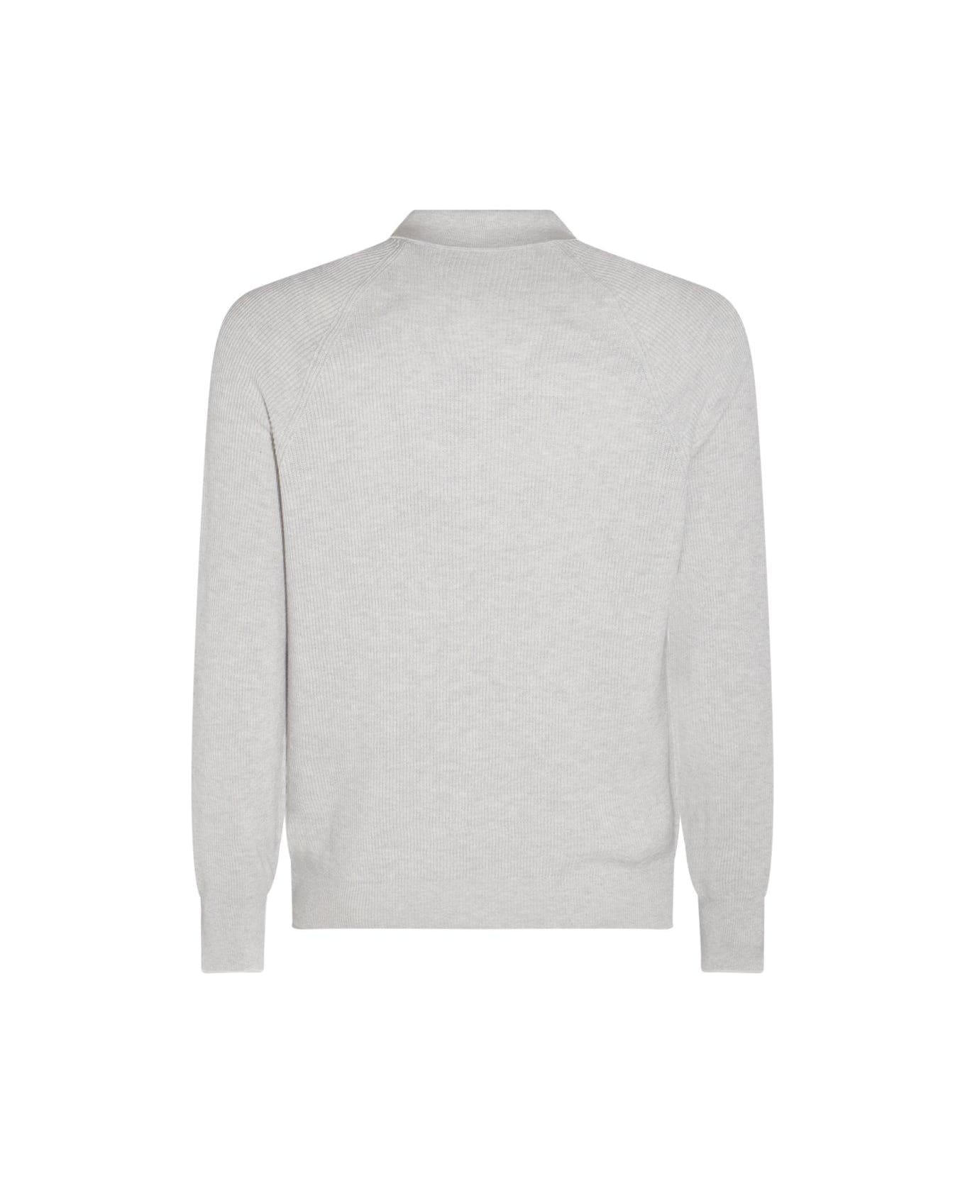 Brunello Cucinelli Long-sleeved Knitted Polo Shirt - Grey