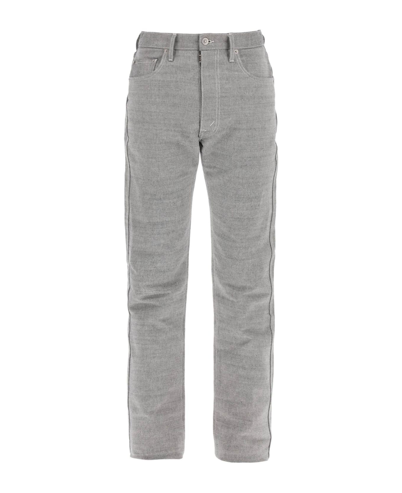 Maison Margiela Five-pocket Trousers In Mã©lange Effect Canvas - CAVIAR (Grey)