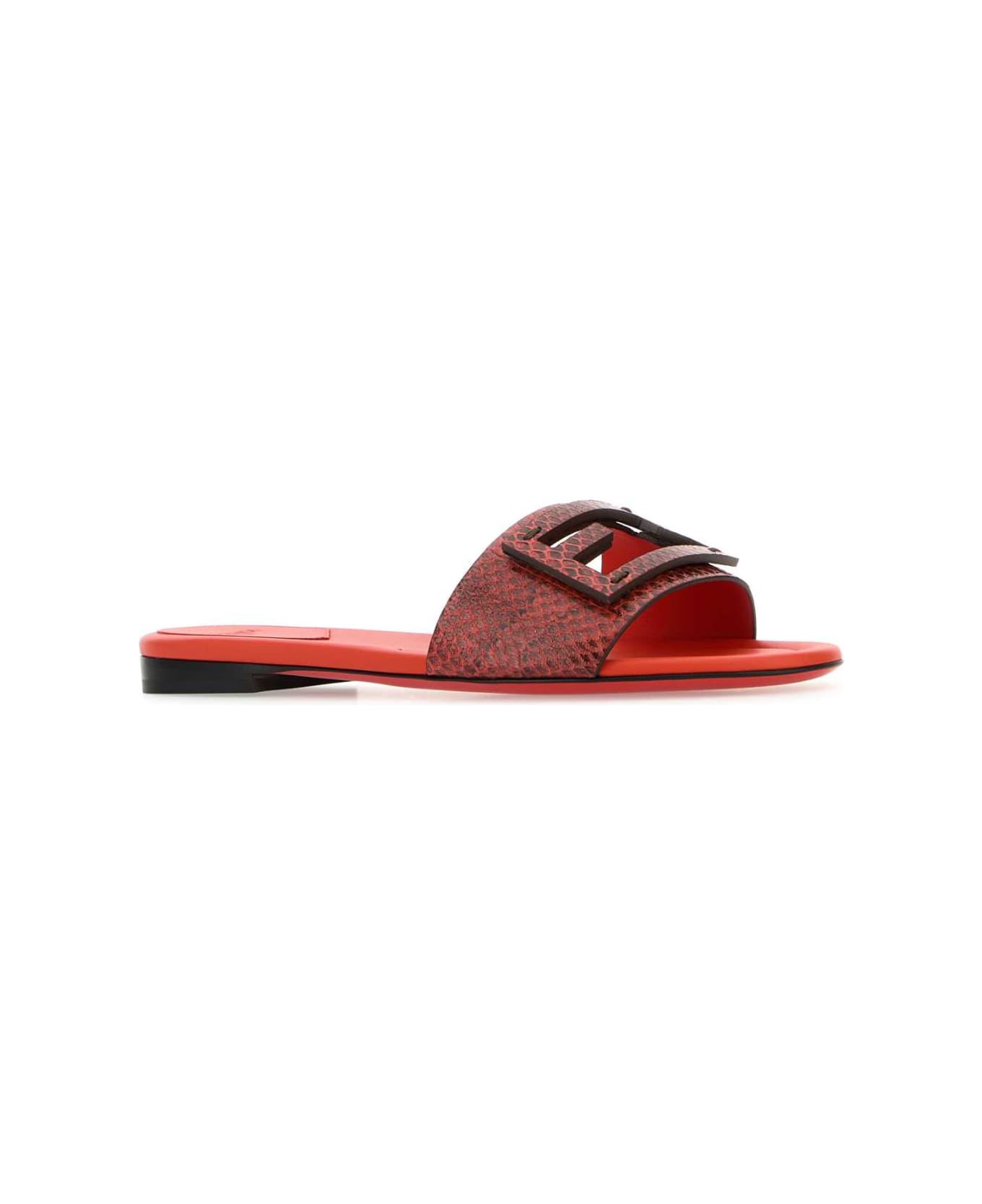 Fendi Coral Leather Baguette Slippers - LAVA+LAVA