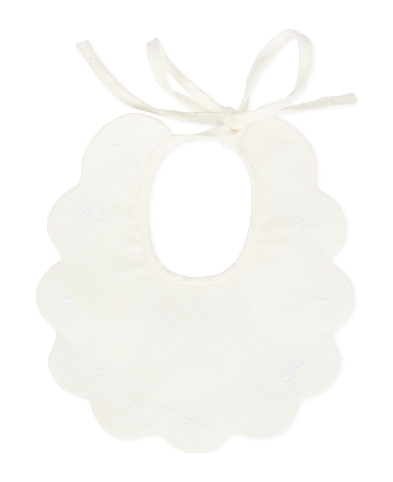 Little Bear White Bib For Babykids - White
