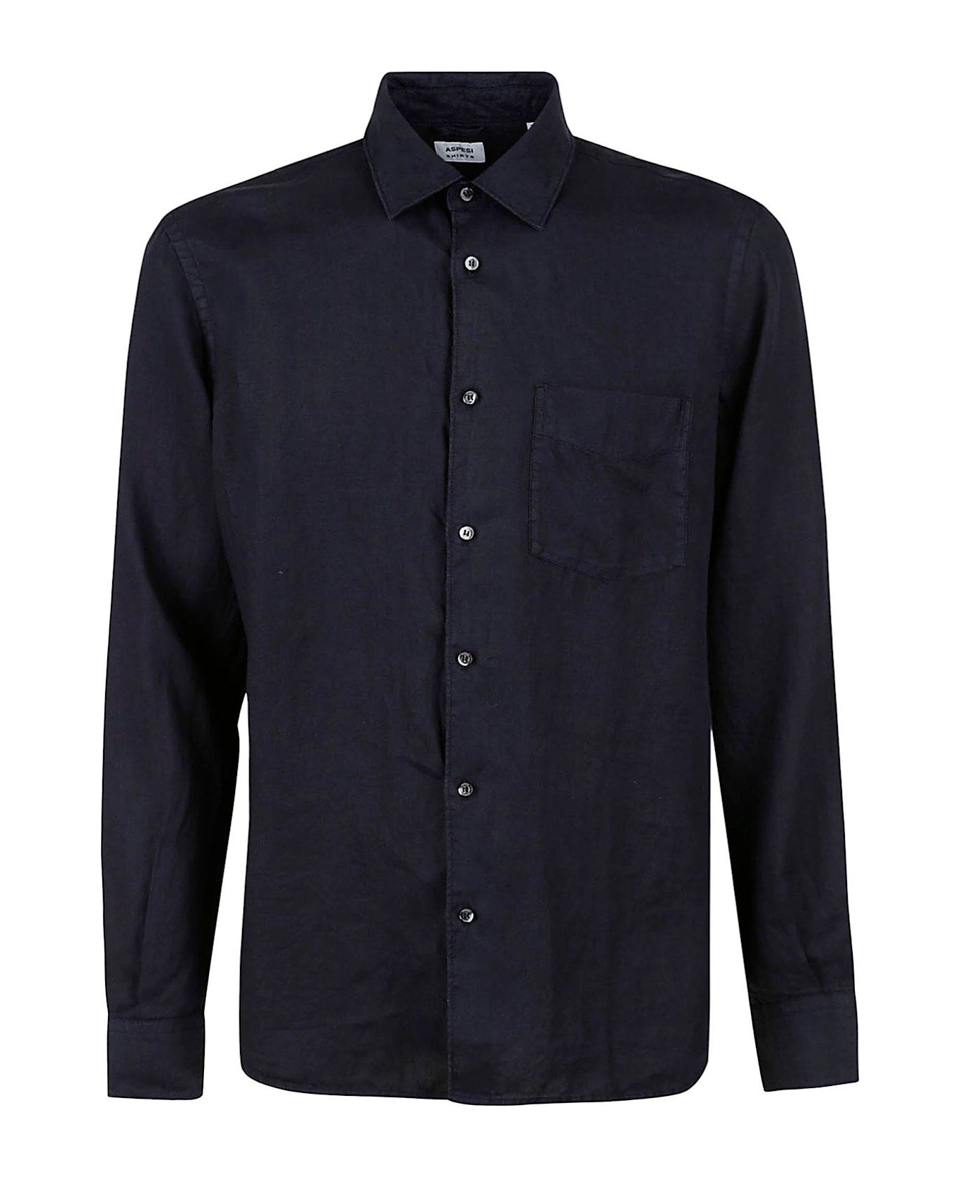 Aspesi Buttoned Sleeved Shirt - Navy