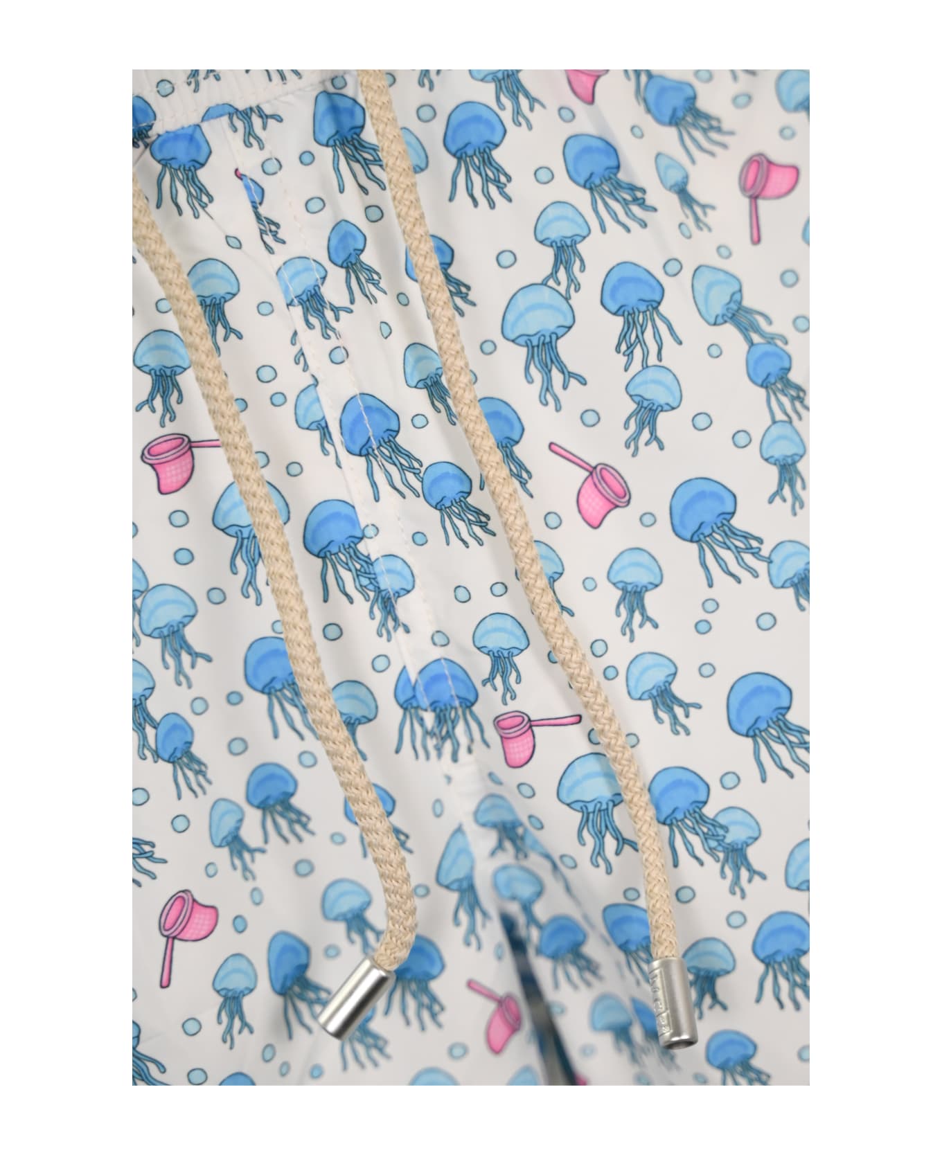 MC2 Saint Barth Lighting Micro Swimsuit With Jellyfish Print - Bianco/azzurro
