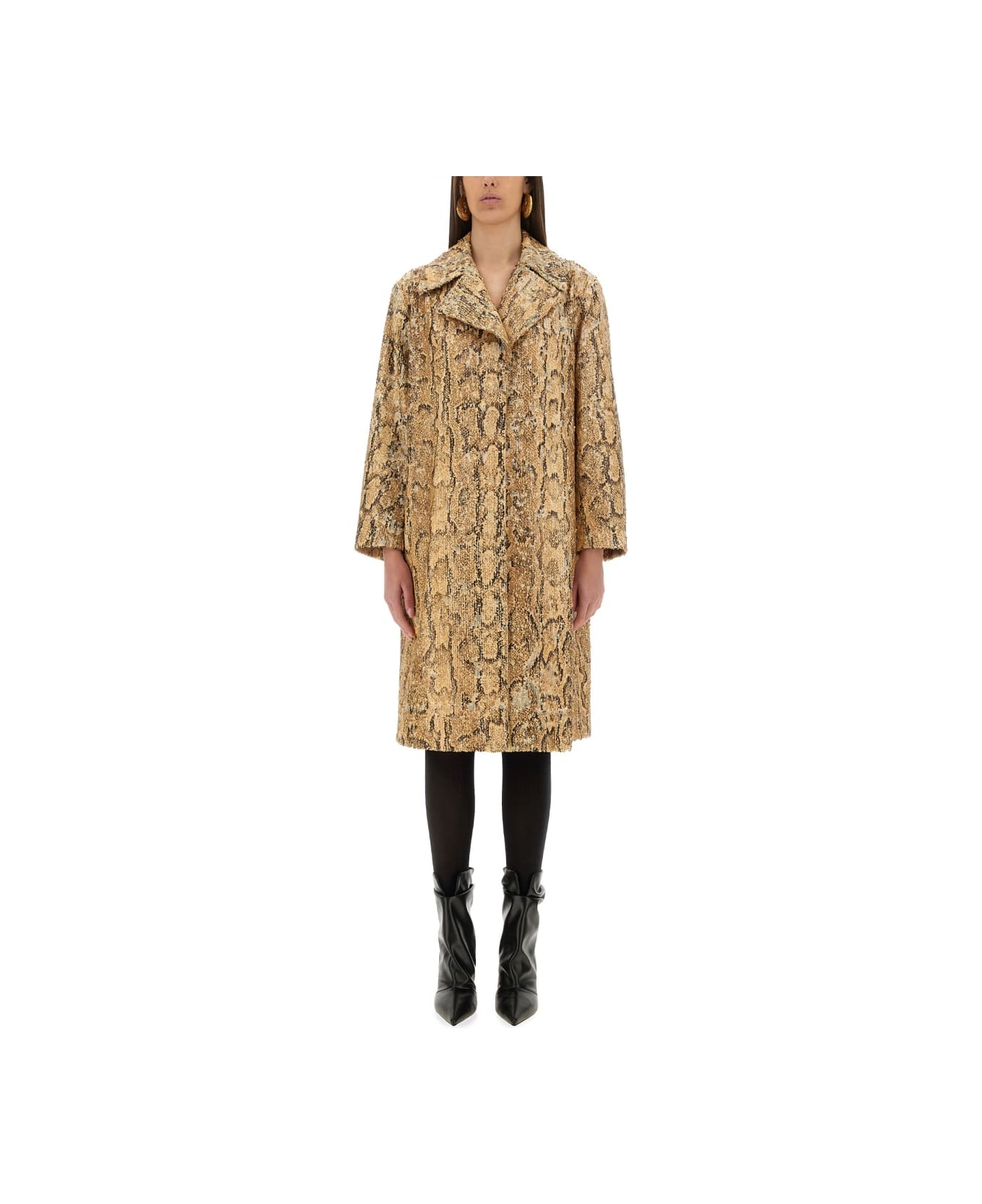 Dries Van Noten Long Coat With Sequins - ANIMALIER