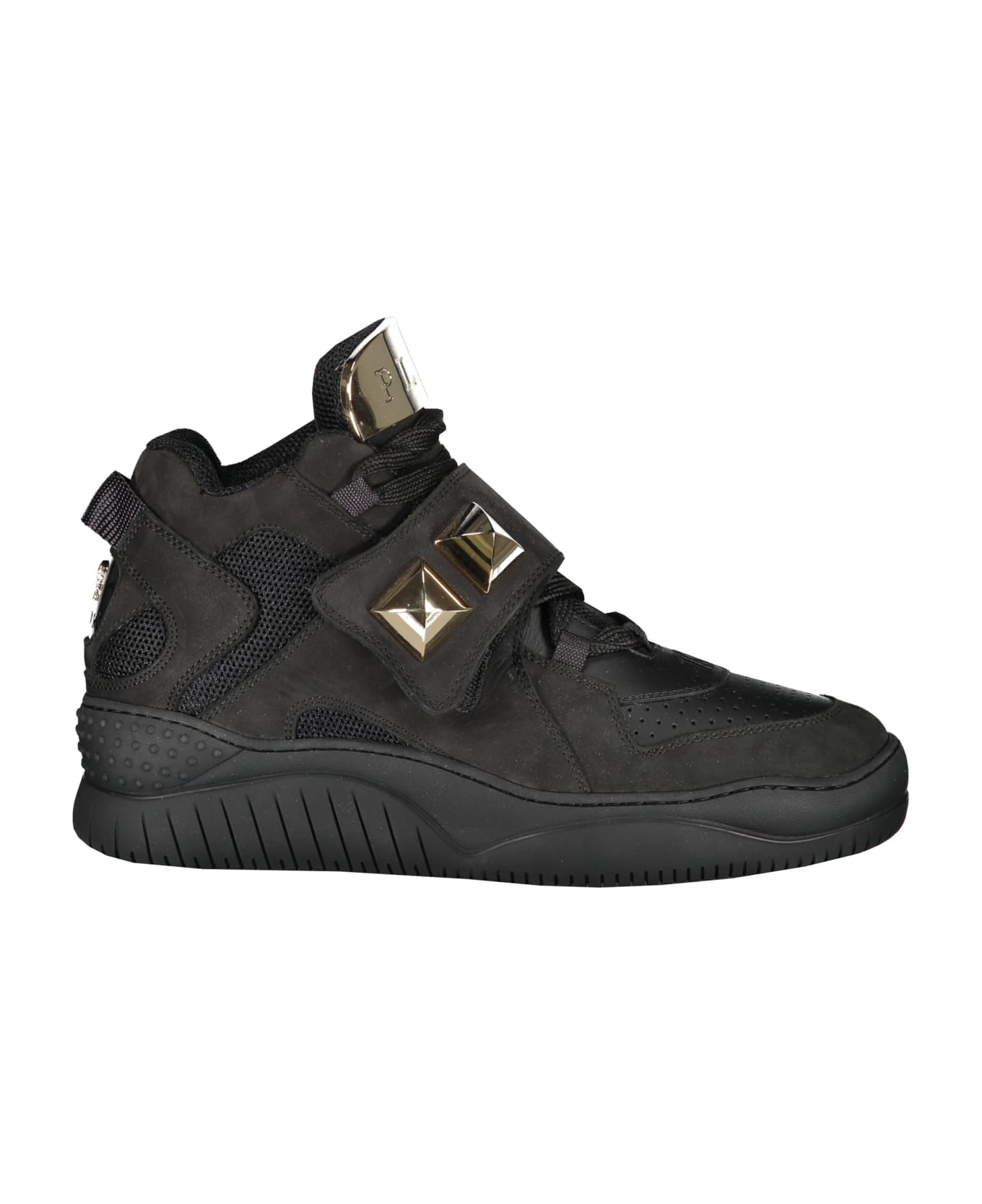 Philipp Plein Leather High-top Sneakers - black