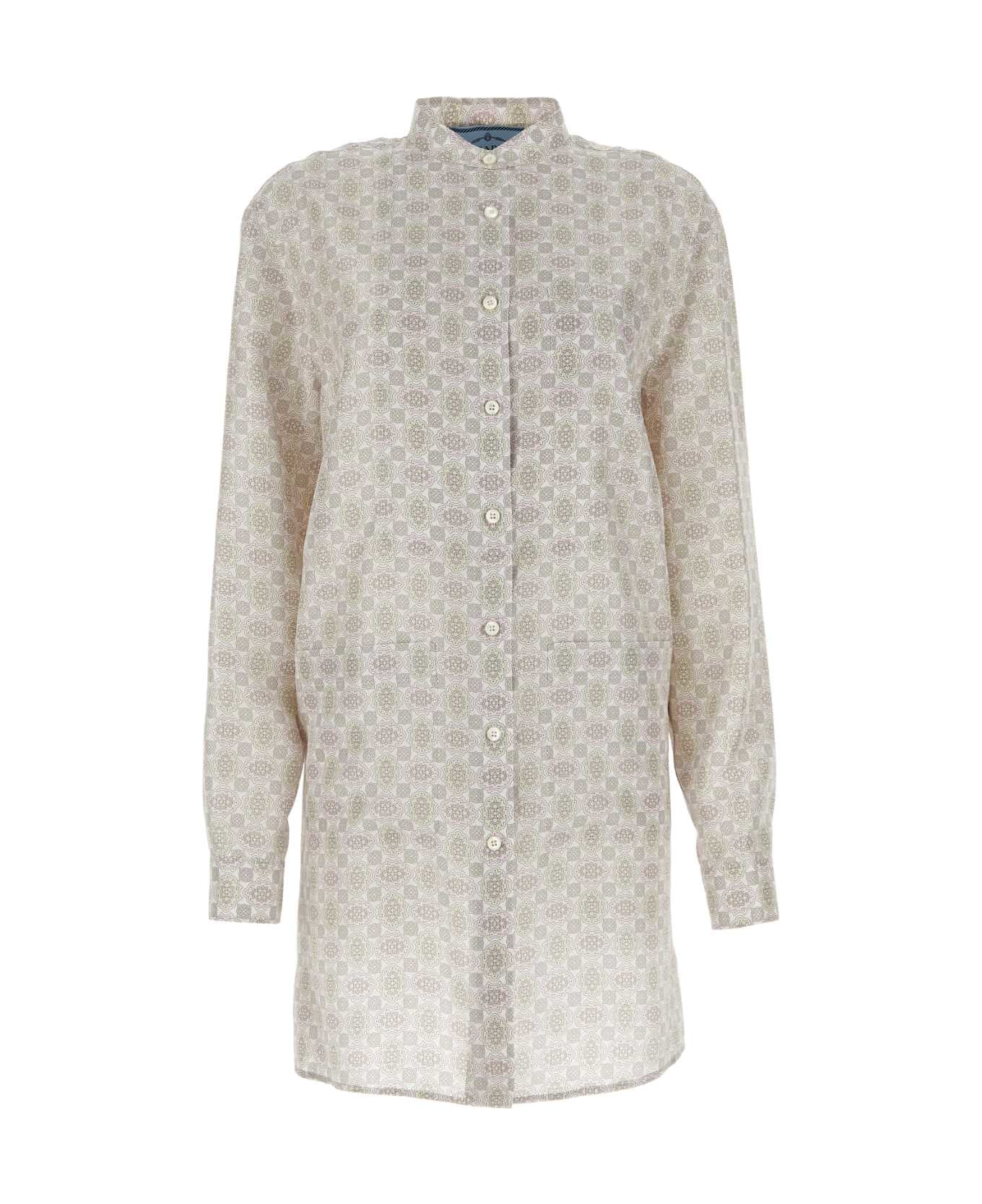 Prada Printed Silk Shirt Dress - PETALO