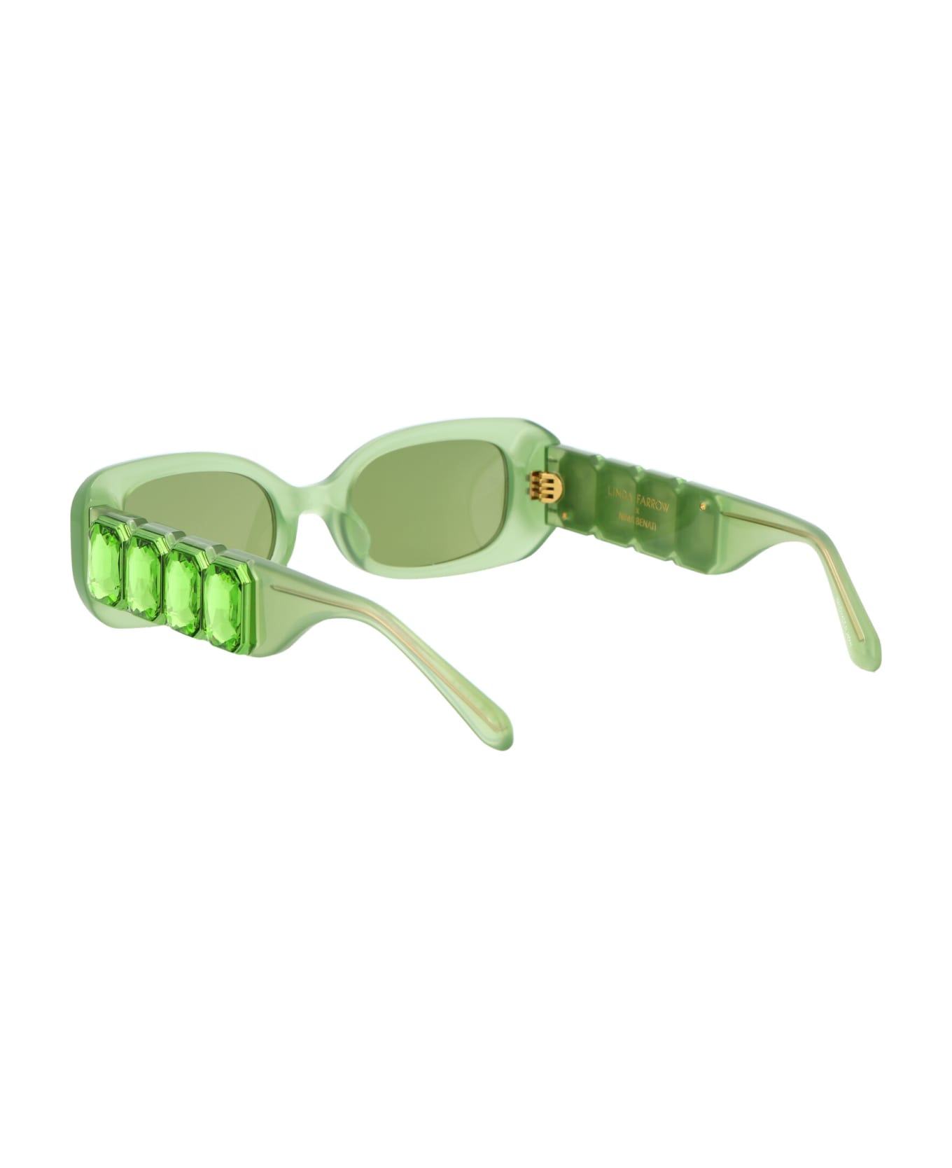 Linda Farrow Lola Brain Sunglasses - GREEN/GREENCRYTAL/GREEN