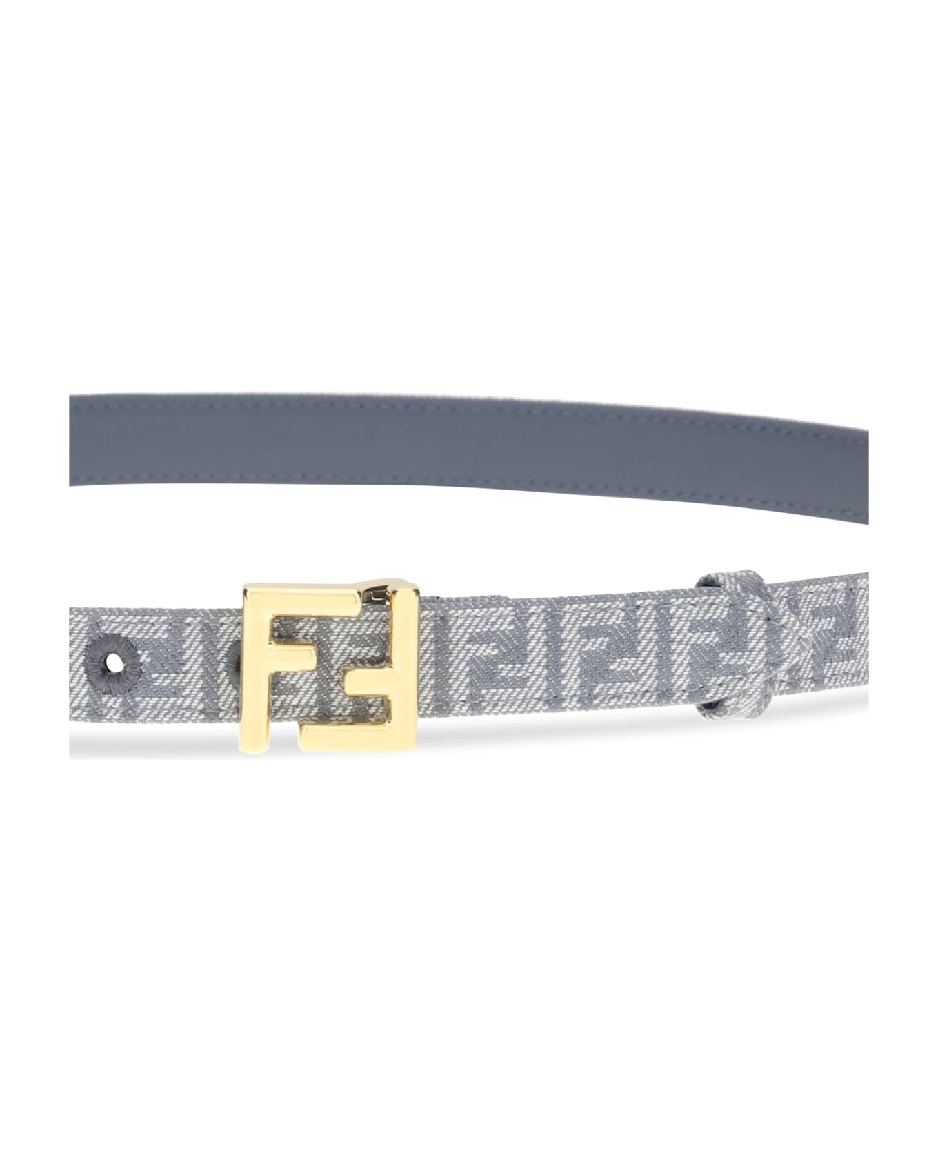 Fendi Ff Embroidered Denim Belt