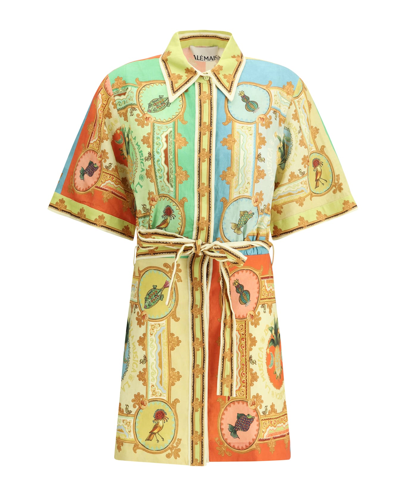 ALEMAIS La Musica Mini Dress - YELLOW/GREEN