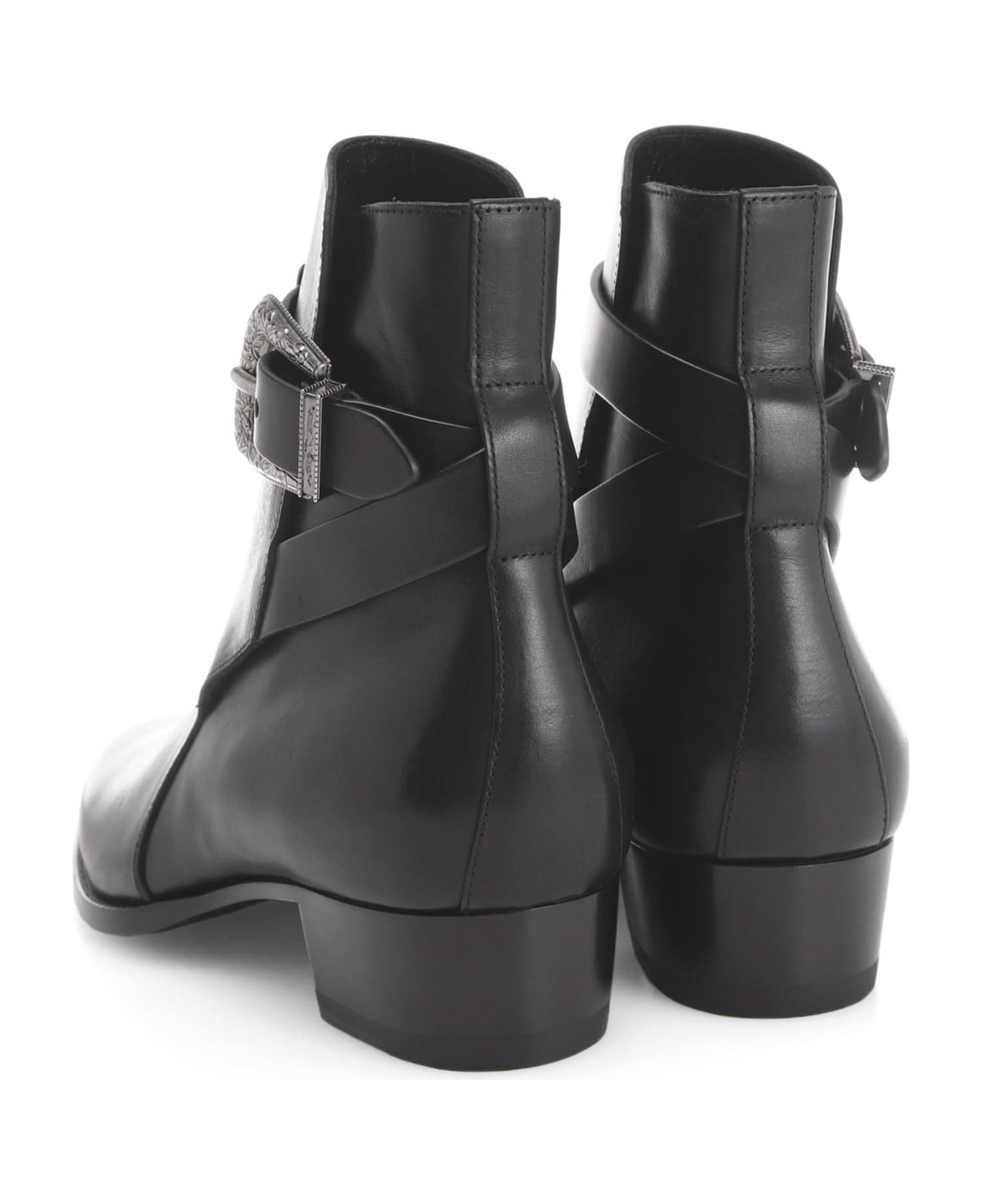 Saint Laurent Pink Ankle Boots - Black