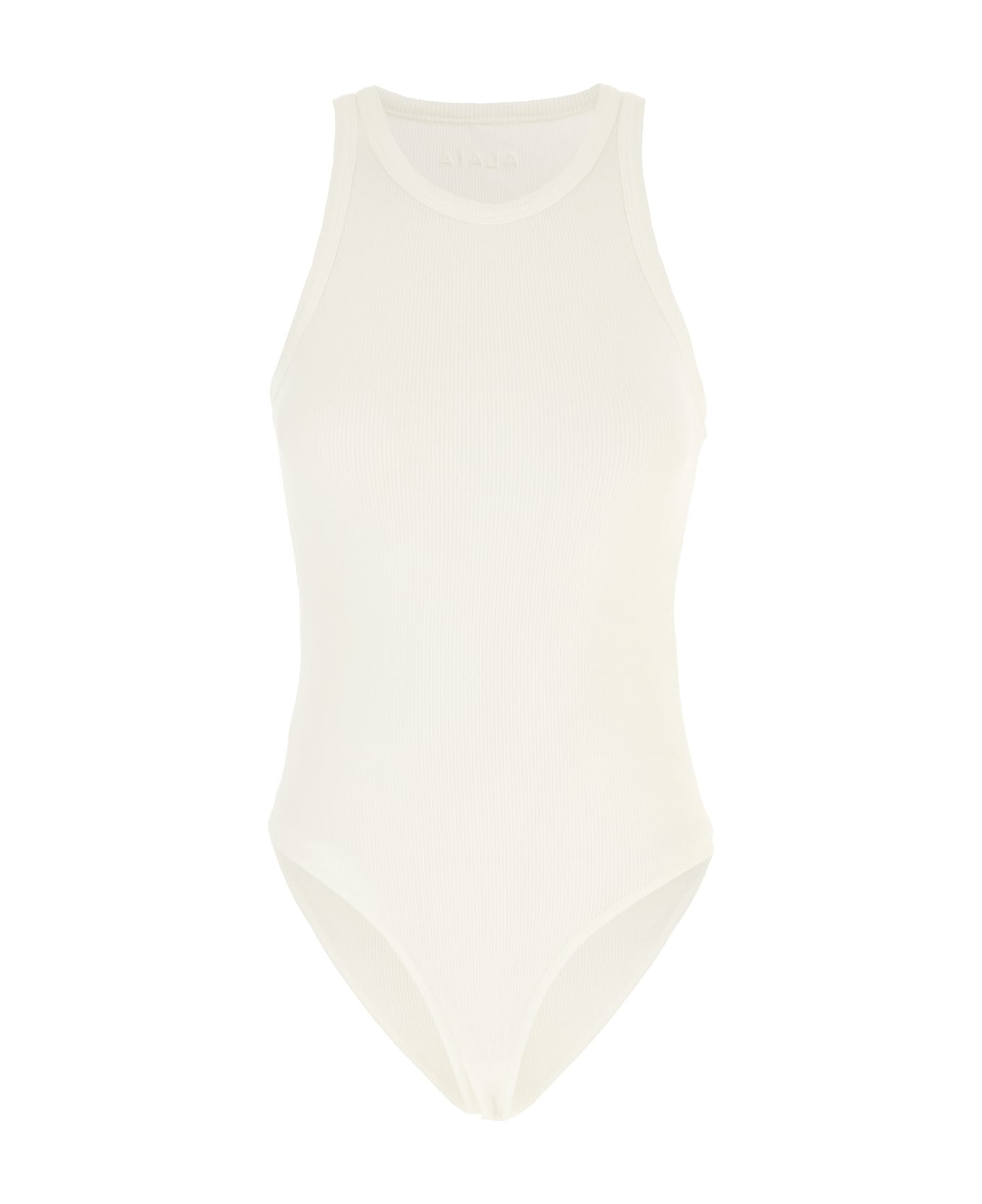 Alaia Ivory Cotton Bodysuit - BLANC CASSE
