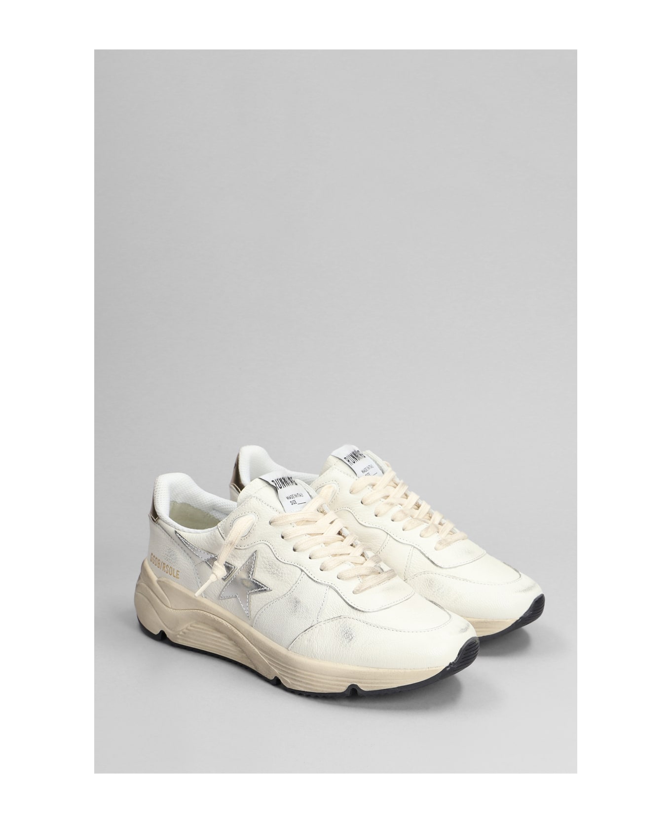 Golden Goose Running Sneakers In White Leather - white