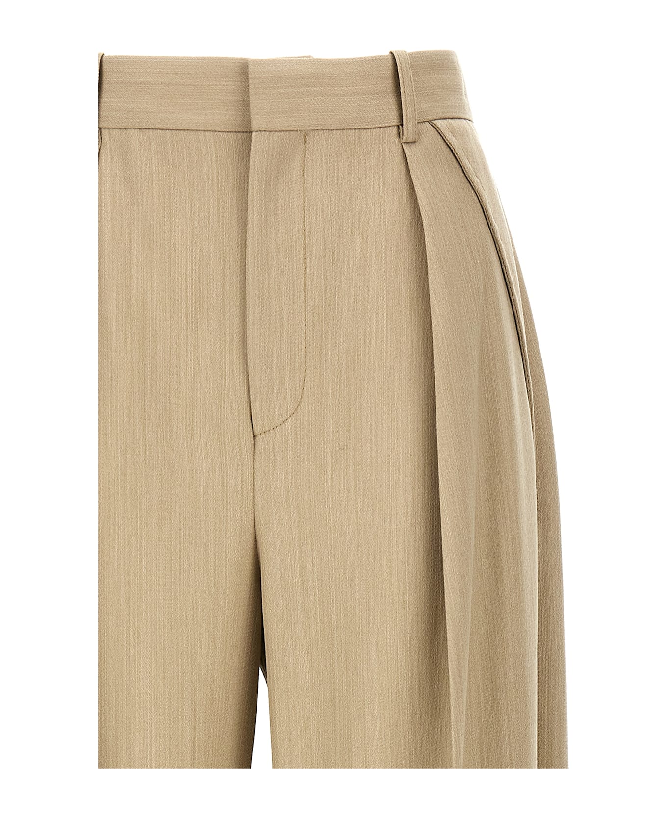 Victoria Beckham Maxi Turn-up Pants - Beige
