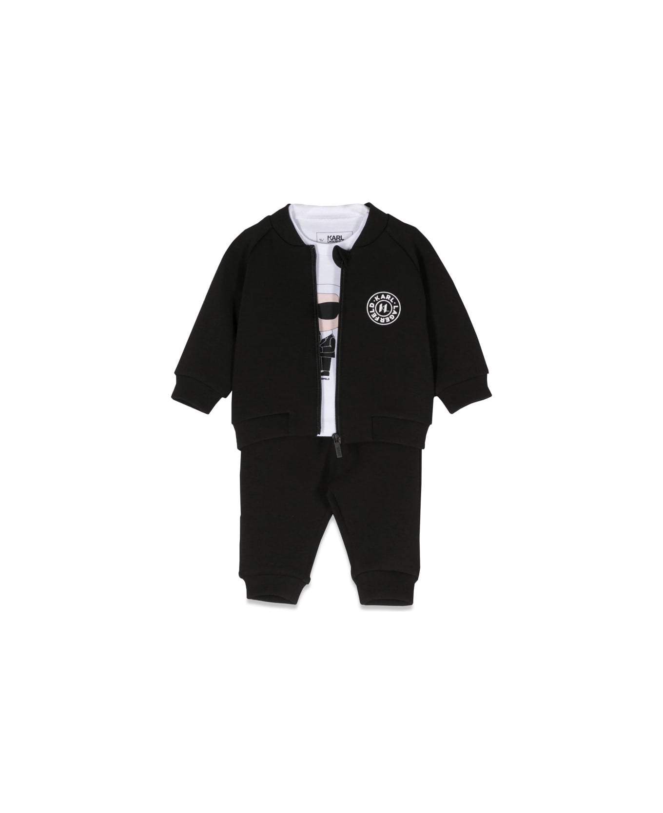 Karl Lagerfeld Kids T-shirt, Jogger And Zip-up Sweatshirt Set - BLACK