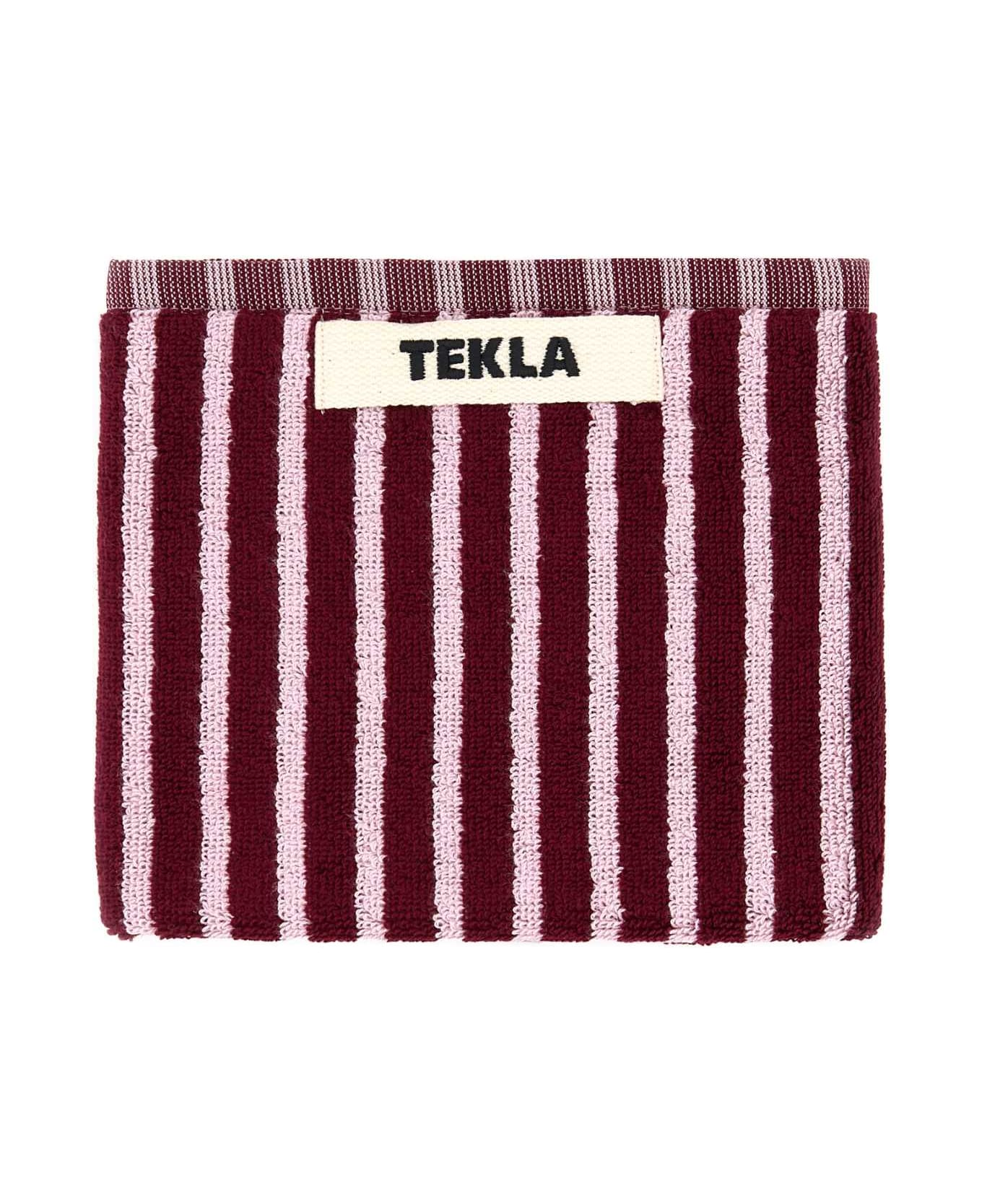 Tekla Embroidered Terry Guest Towel - RED & ROSE