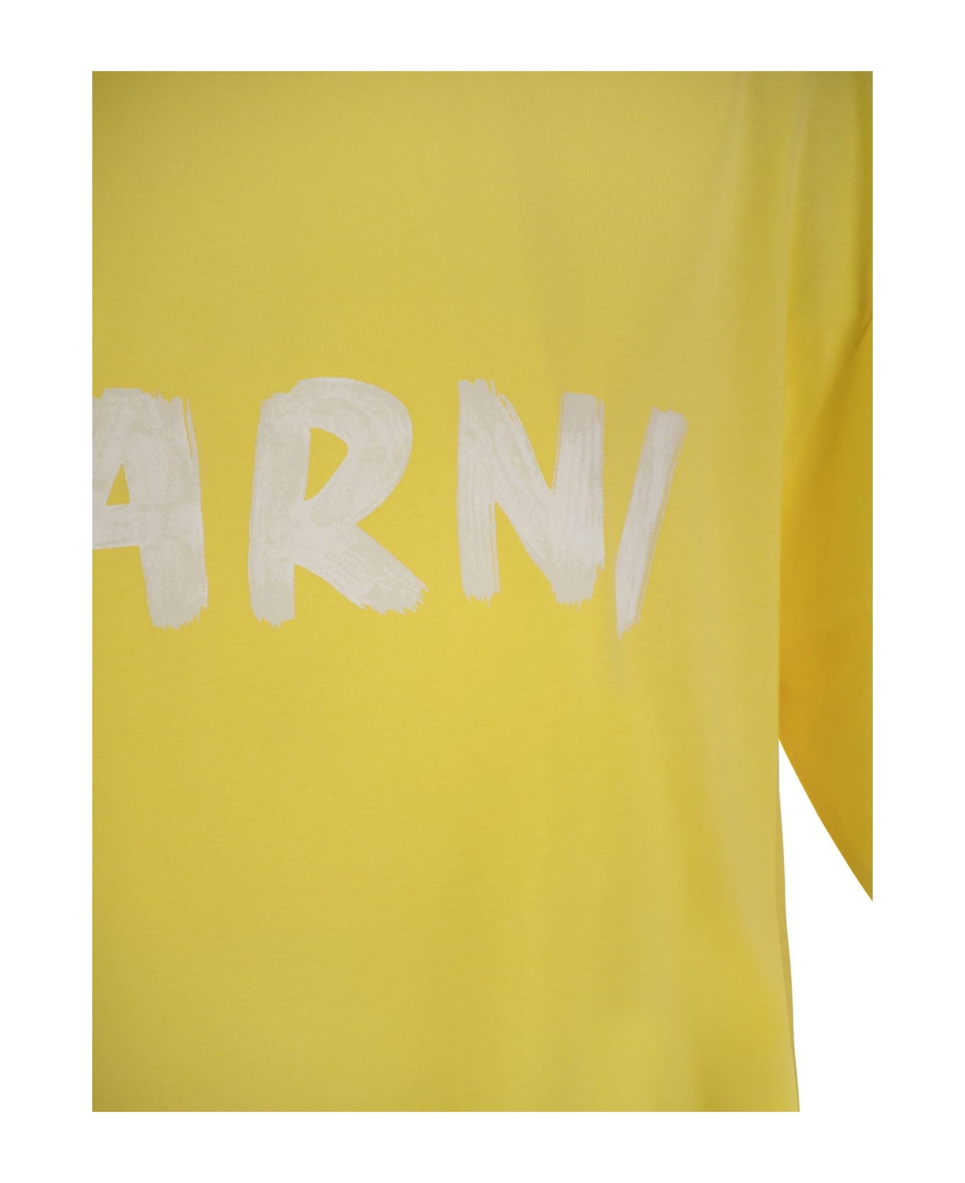 Marni Cotton Jersey T-shirt With Marni Print - Yellow Tシャツ