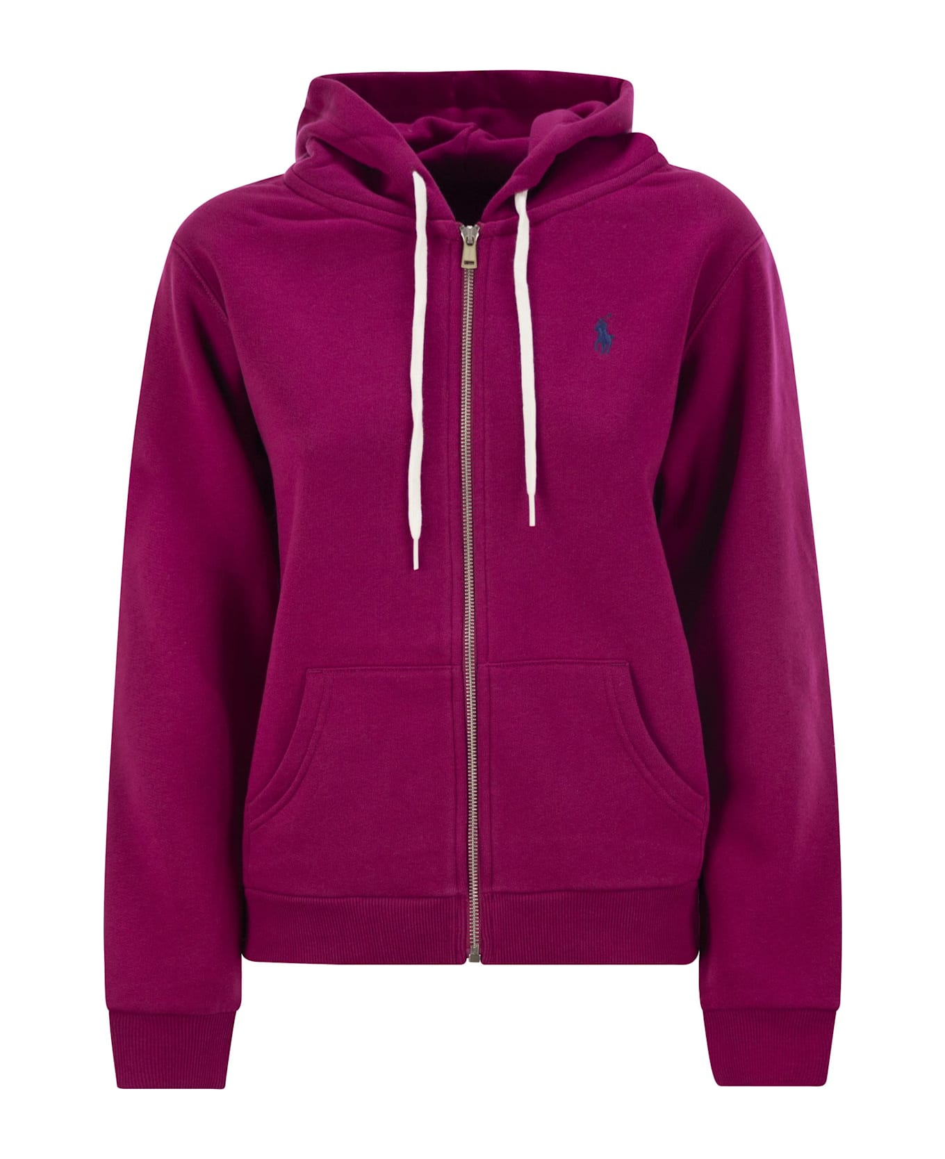Polo Ralph Lauren Logo Embroidered Zipped Hoodie Polo Ralph Lauren - Fuchsia